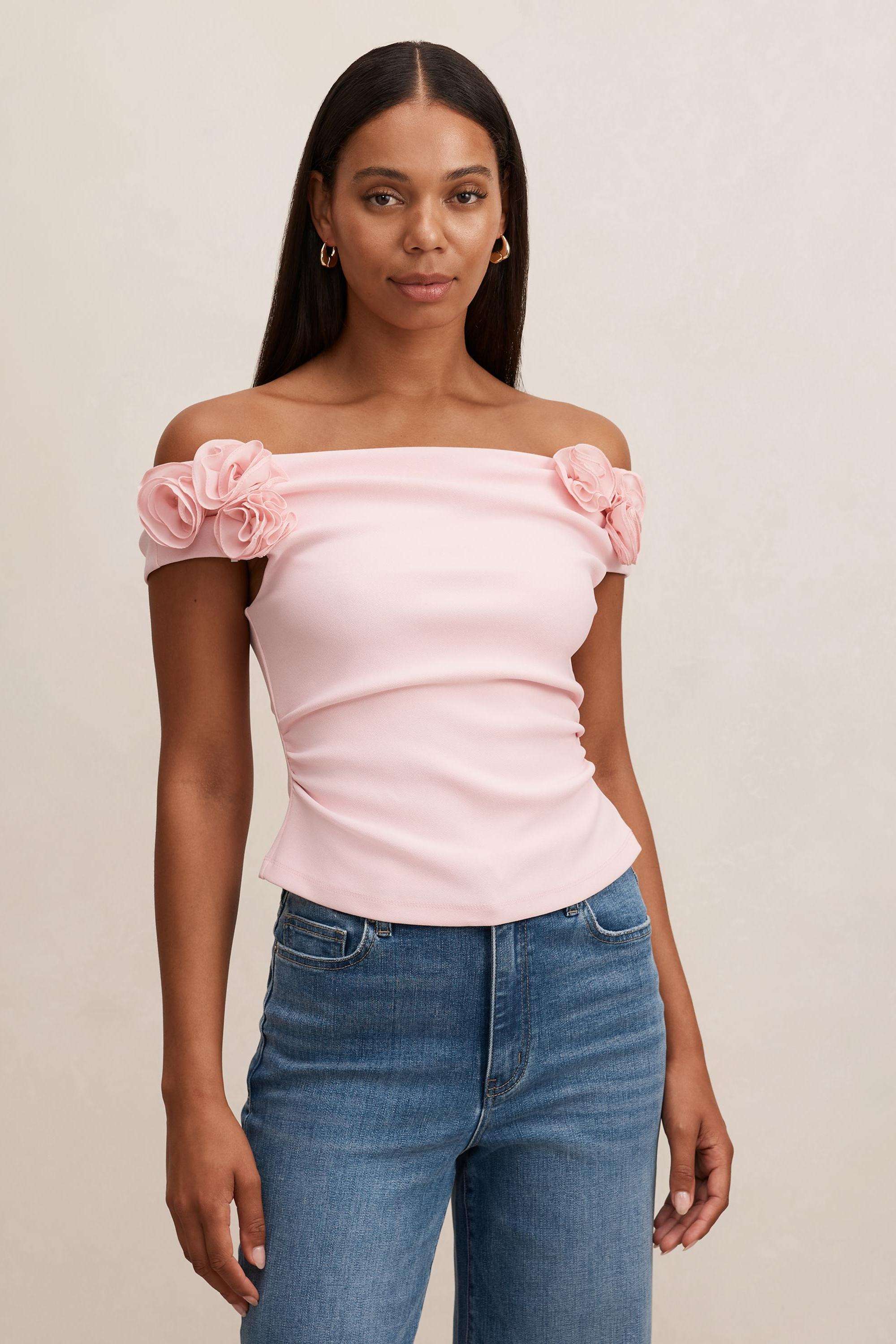 Solid-Blended-Fabric-Women-s-Top