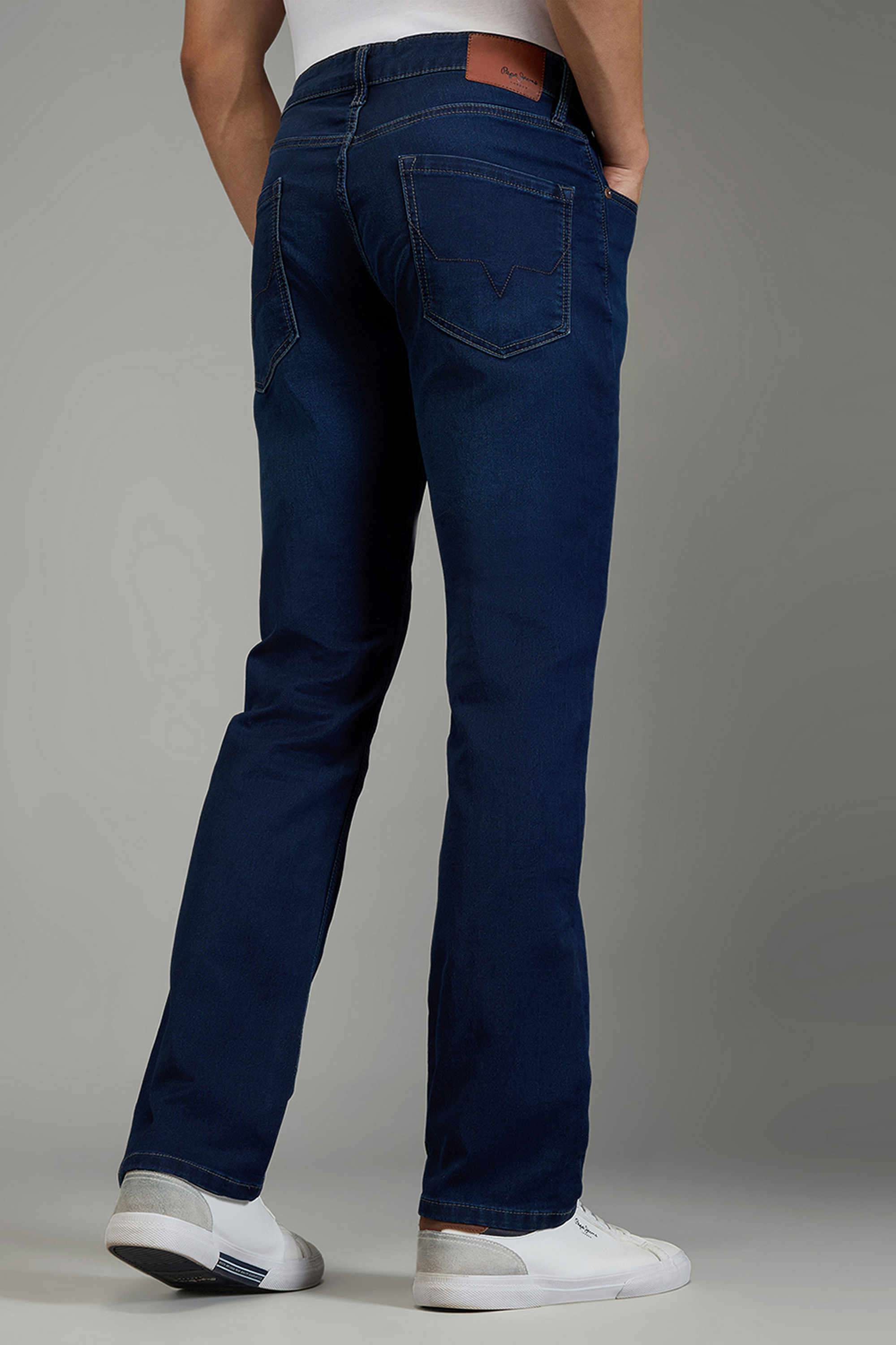 Solid-Blended-Fabric-Straight-Fit-Men-S-Jeans
