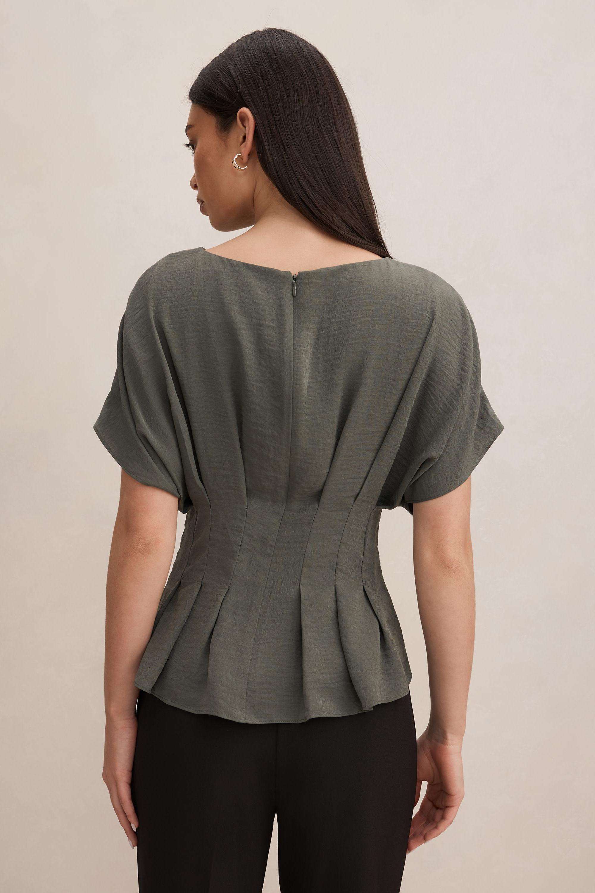 Solid-Blended-Fabric-Women-s-Top