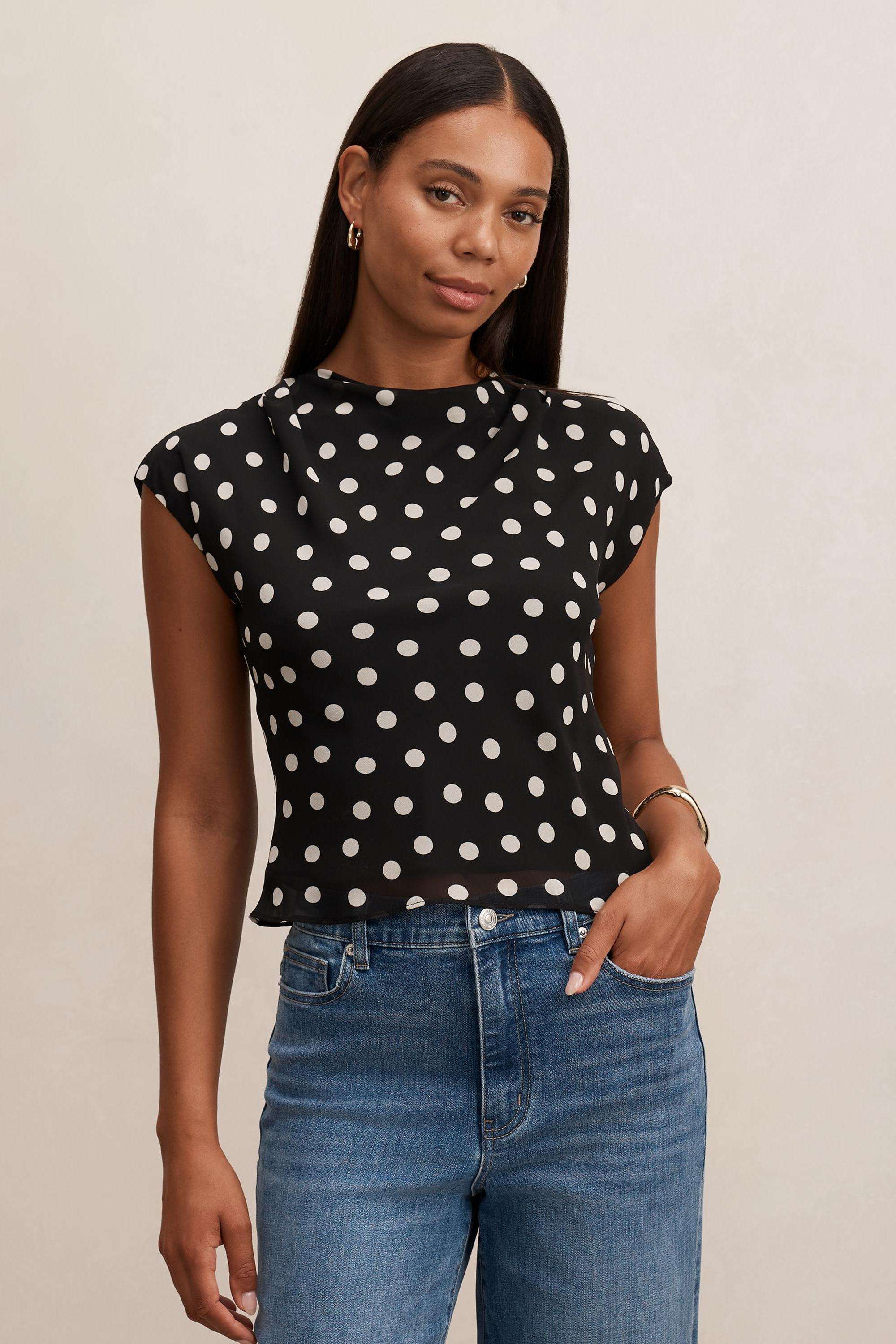 Solid-Blended-Fabric-Women-s-Top