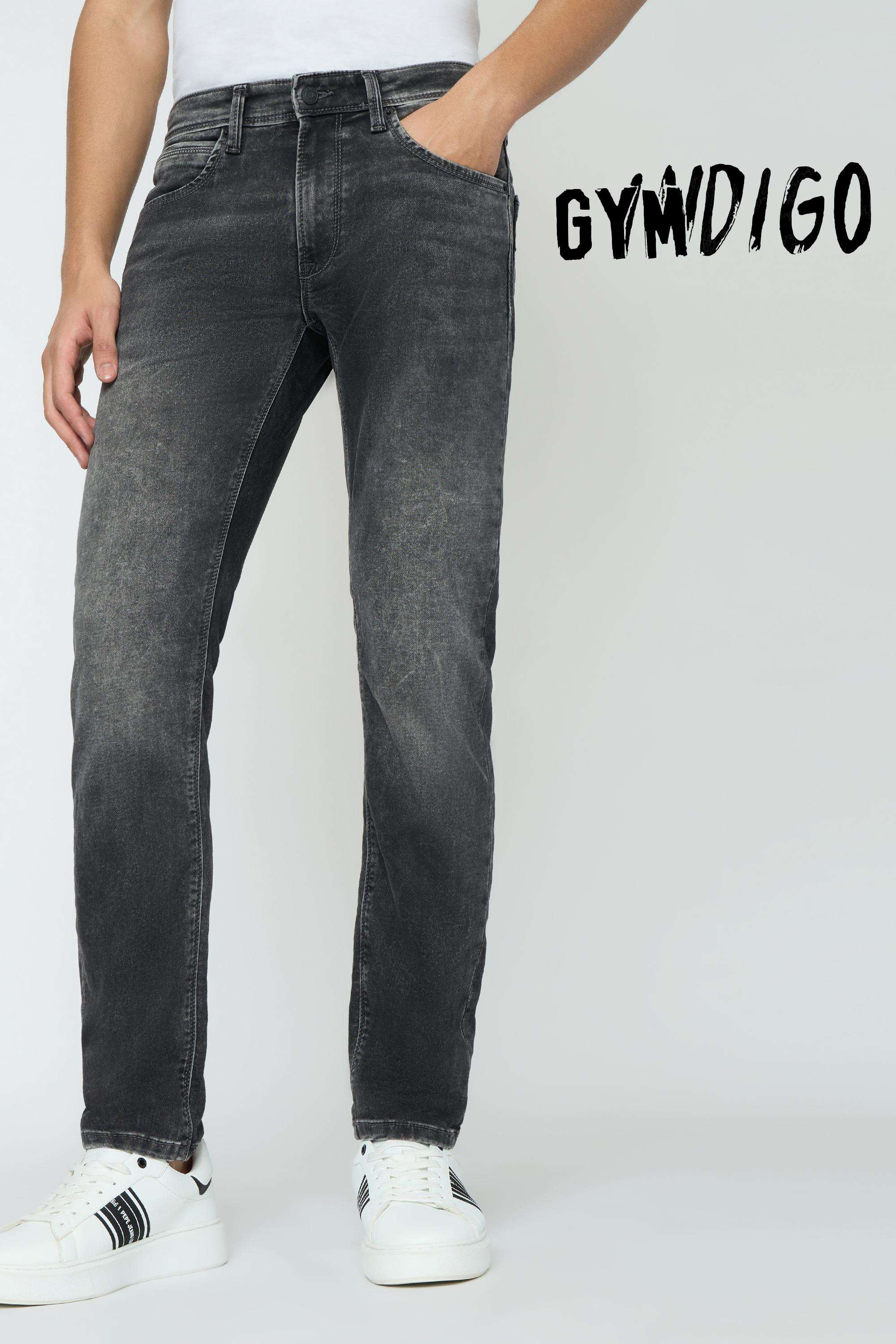 Light-Wash-Blended-Fabric-Slim-Fit-Men-s-Jeans
