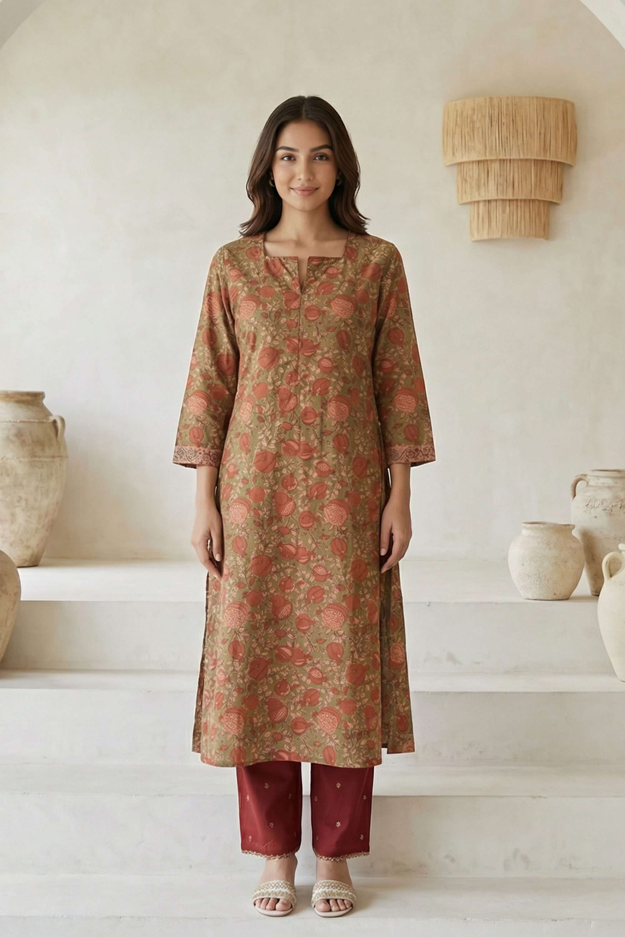 Printed-Blended-Fabric-Women-s-Festive-Wear-Kurta