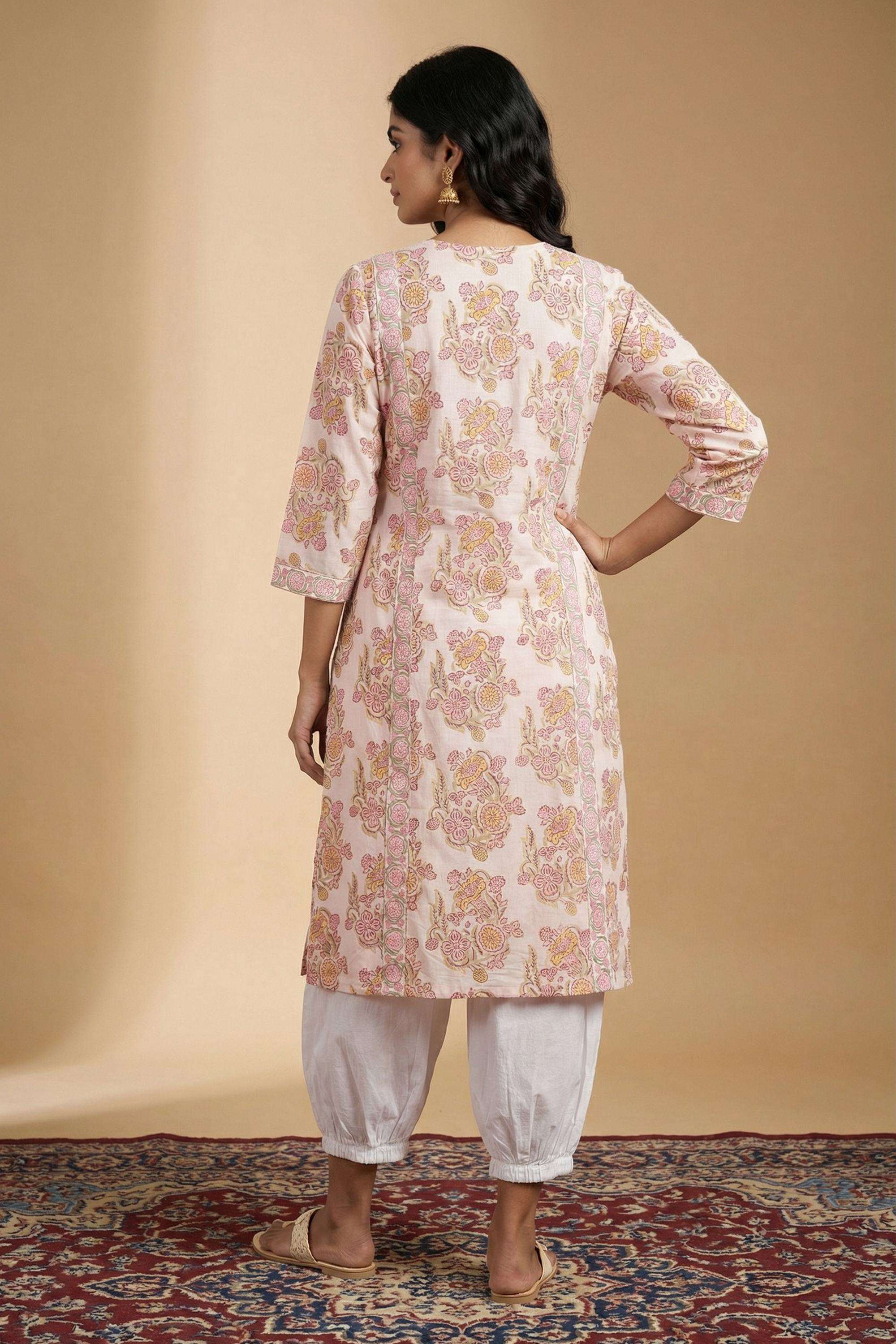 Printed-Cotton-Square-Neck-Women-Kurta