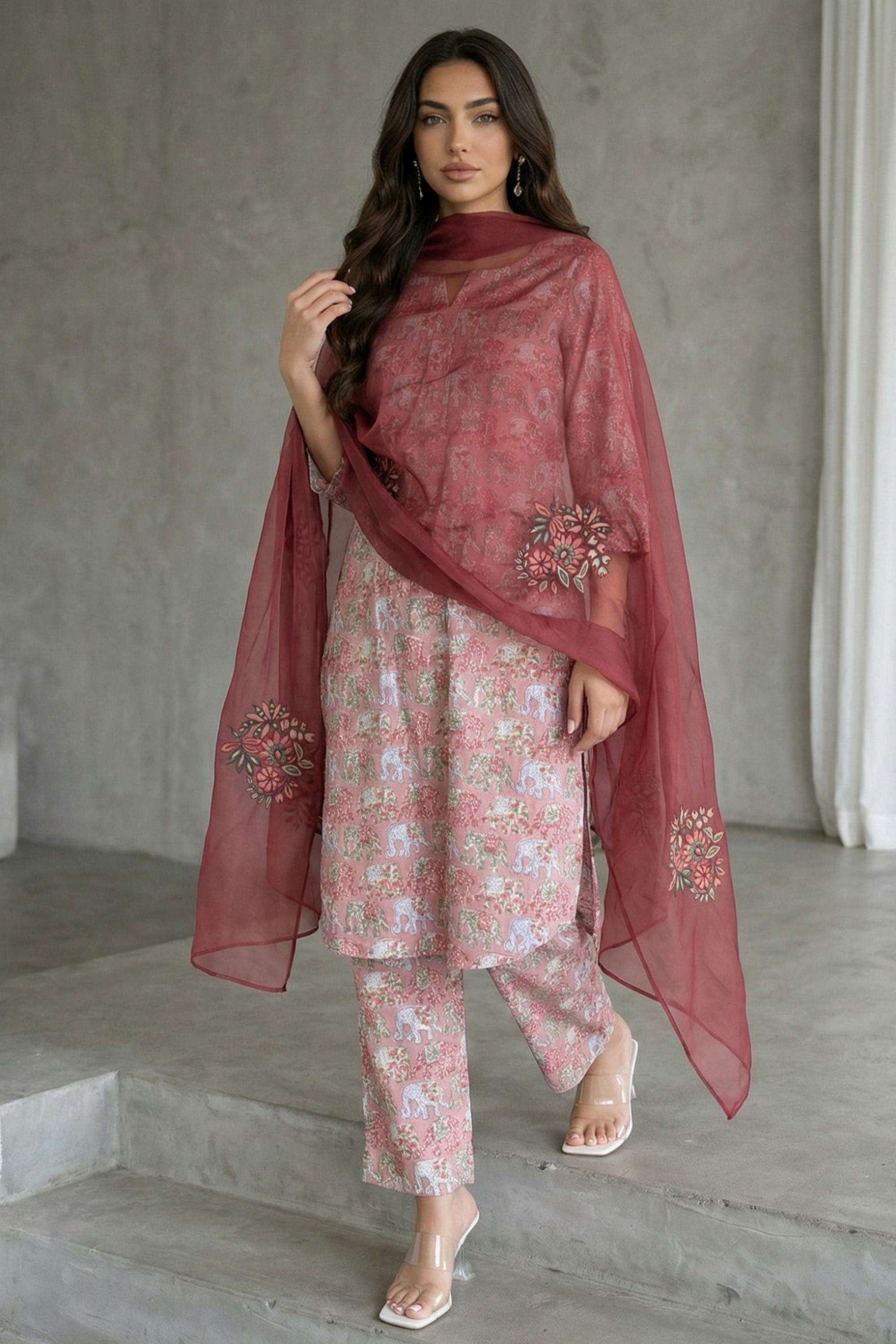 Floral-Organza-Woven-Women-s-Dupatta