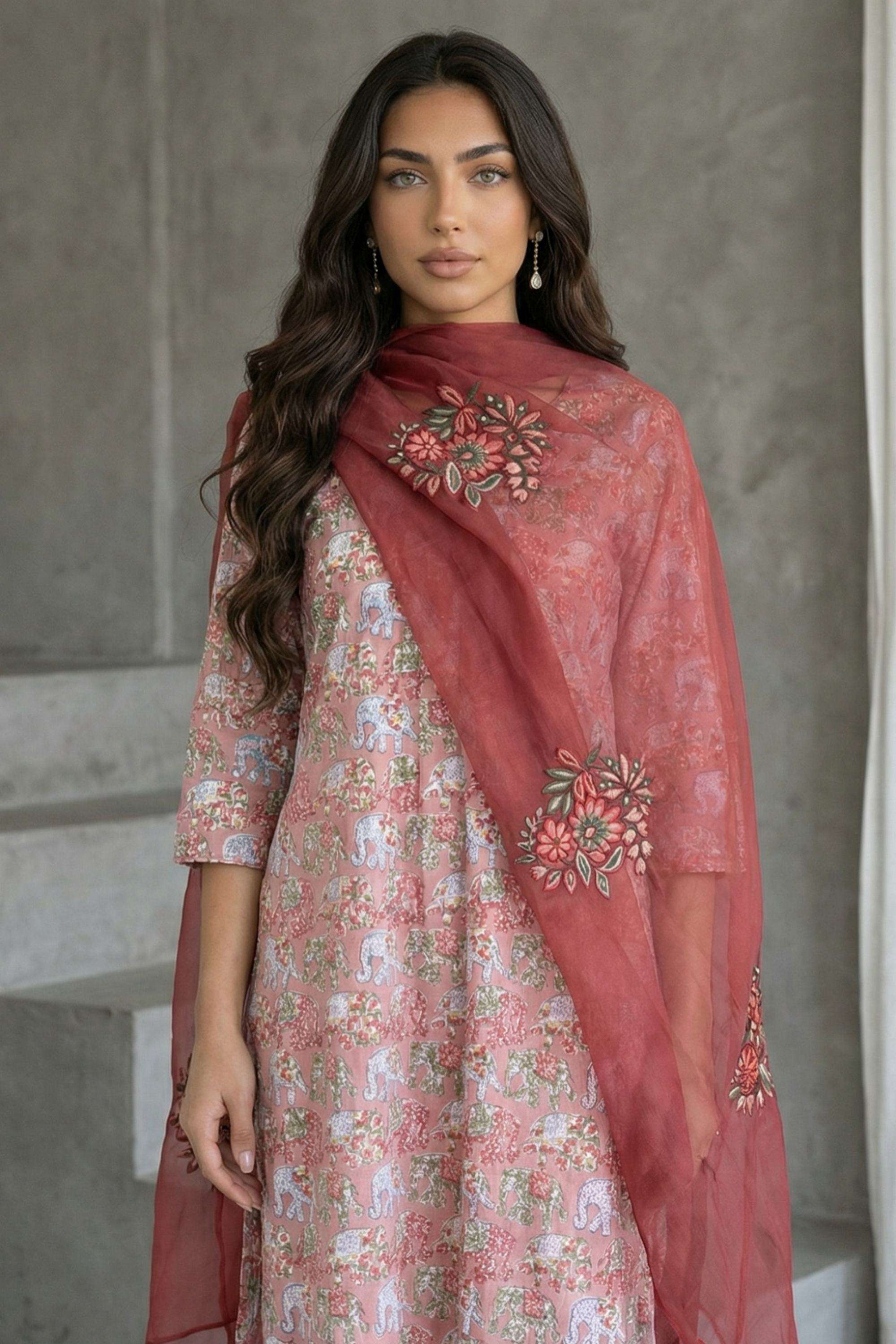 Floral-Organza-Woven-Women-s-Dupatta