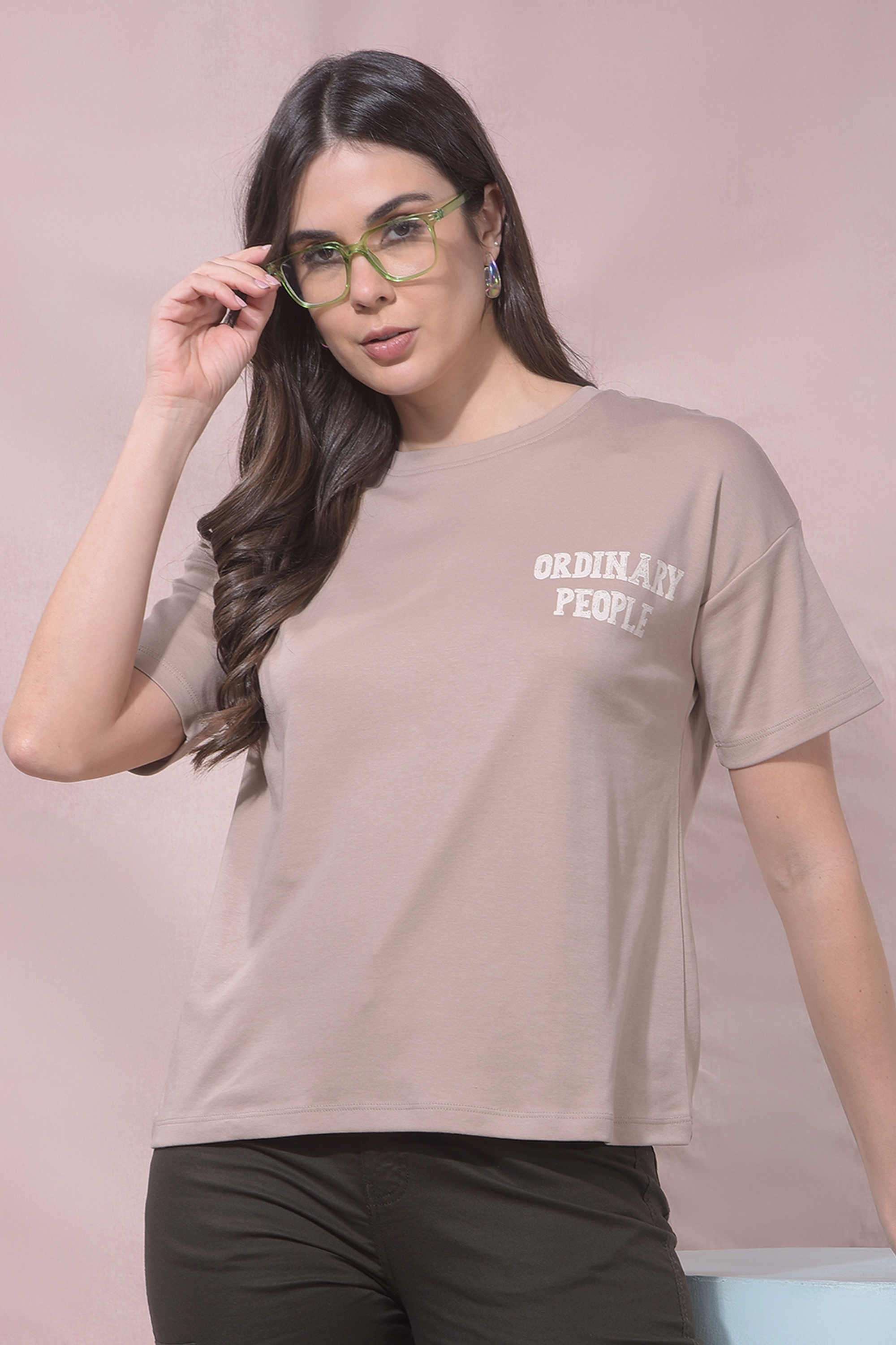 crimsoune club Printed Cotton Blend Round Neck Women's T-Shirt-picture-43