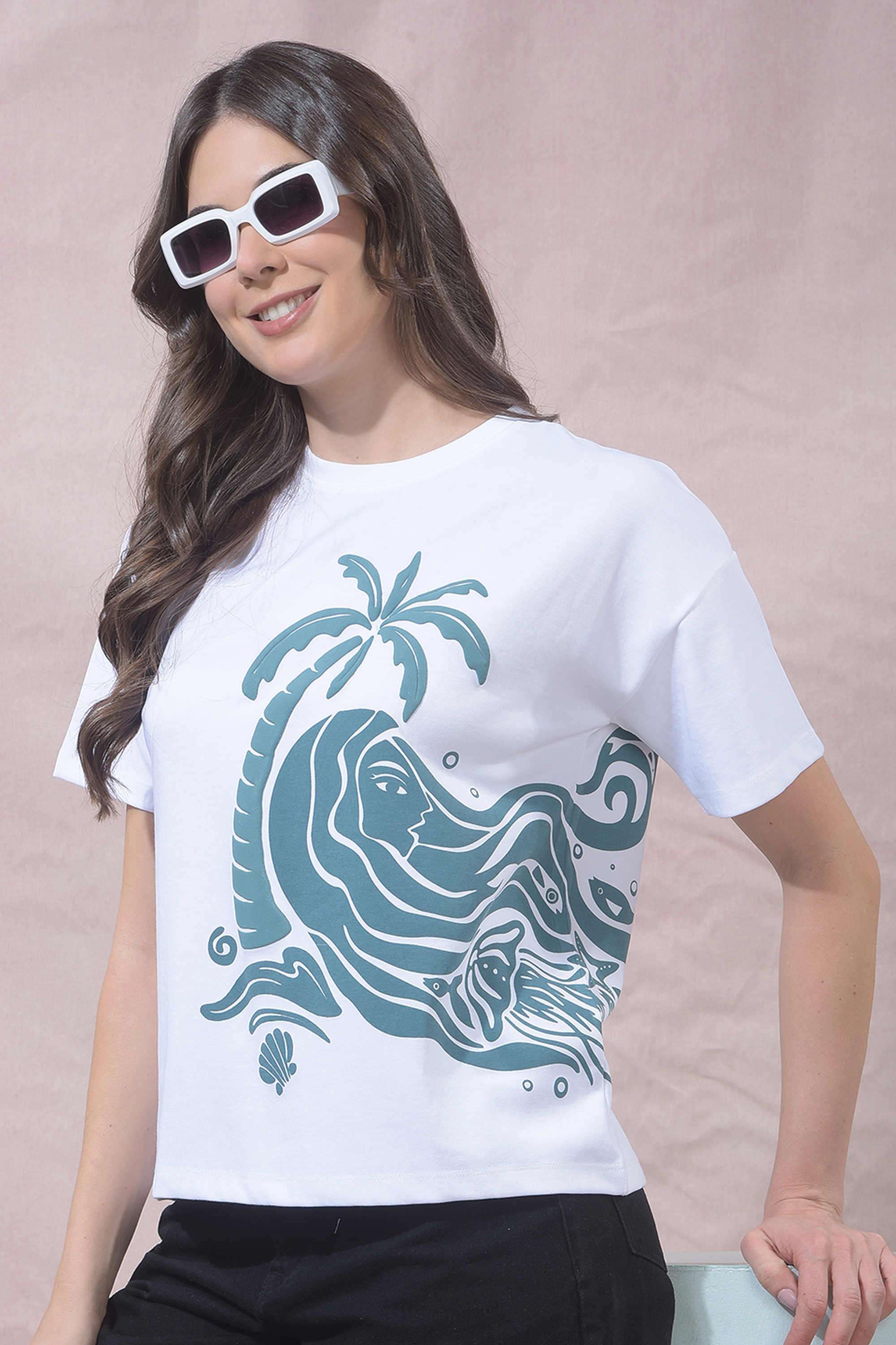 crimsoune club Printed Cotton Blend Round Neck Women's T-Shirt-picture-34