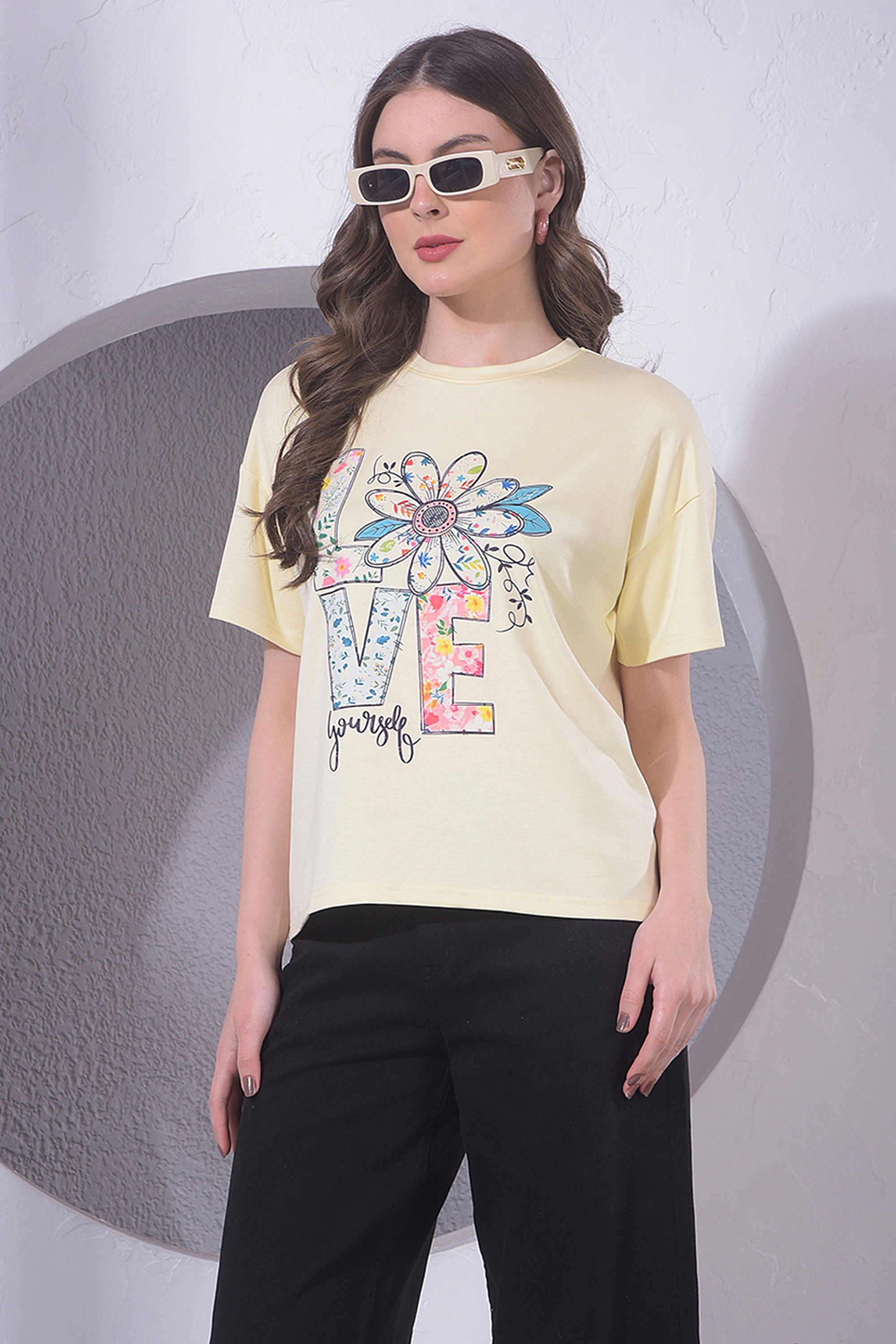 crimsoune club Printed Blended Fabric Round Neck Women's T-Shirt-picture-26