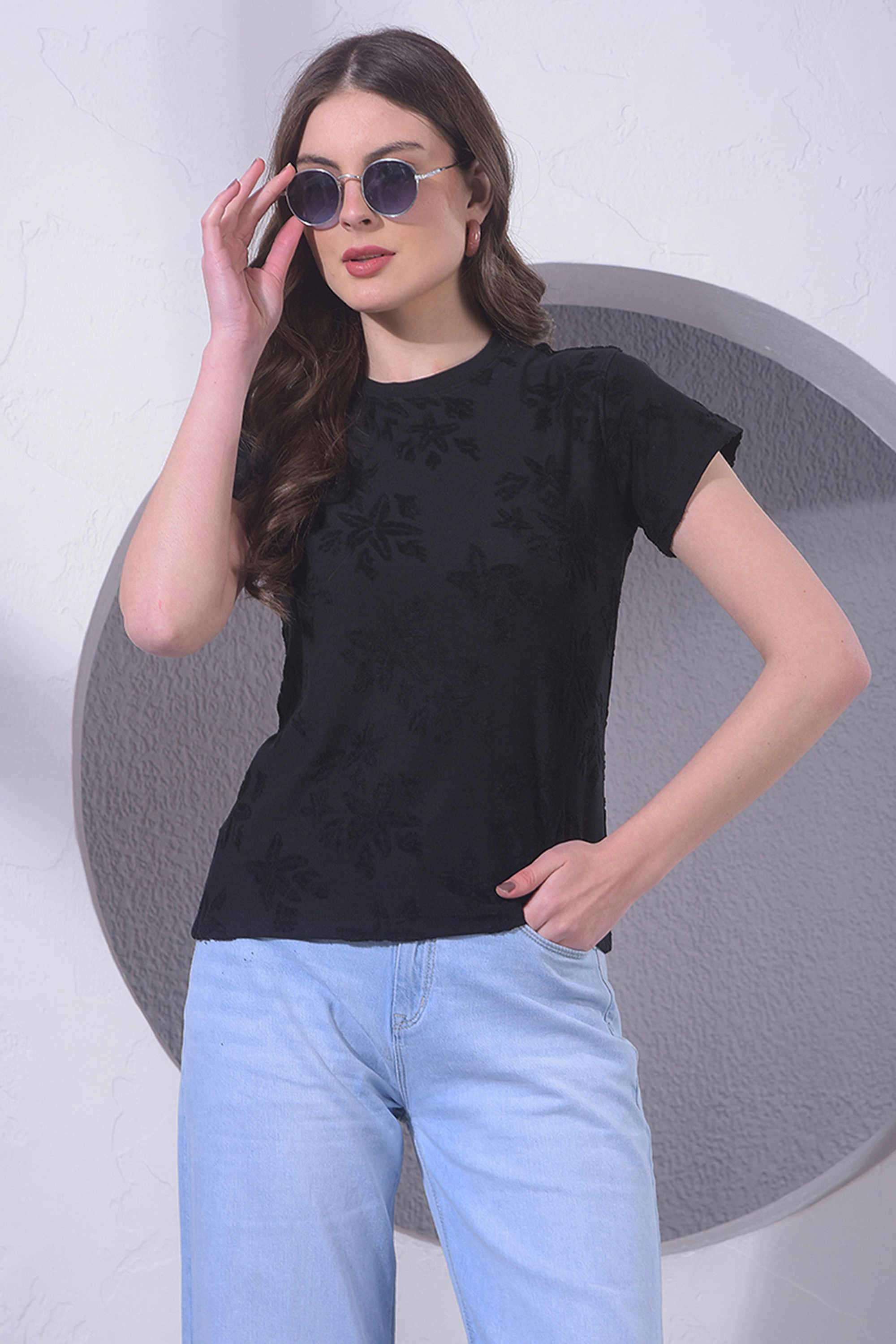 crimsoune club Solid Cotton Blend Round Neck Women's T-Shirt-picture-10