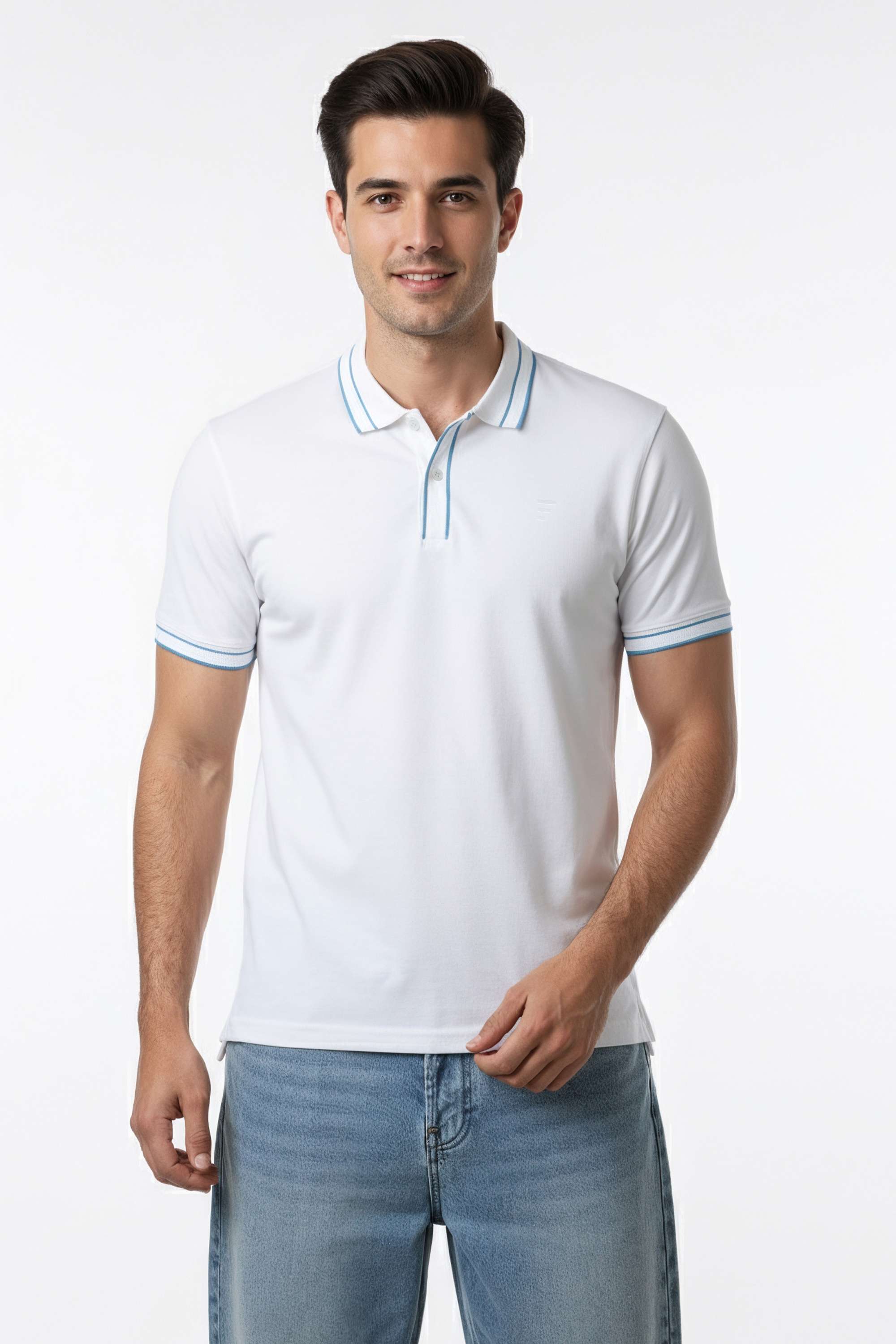 Solid-Blended-Fabric-Regular-Fit-Men-s-T-Shirt