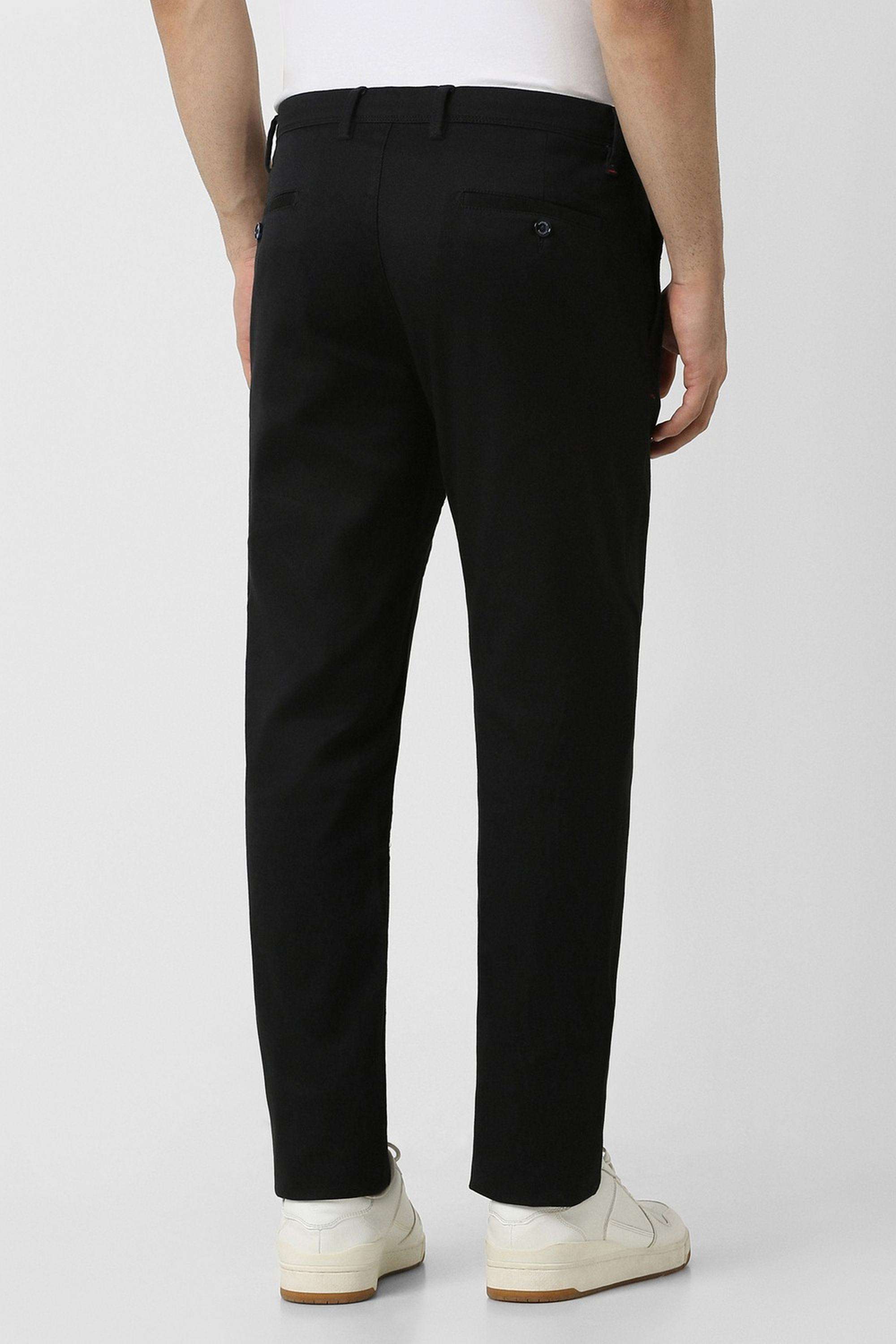 Solid-Cotton-Blend-Slim-Fit-Men-s-Casual-Trousers