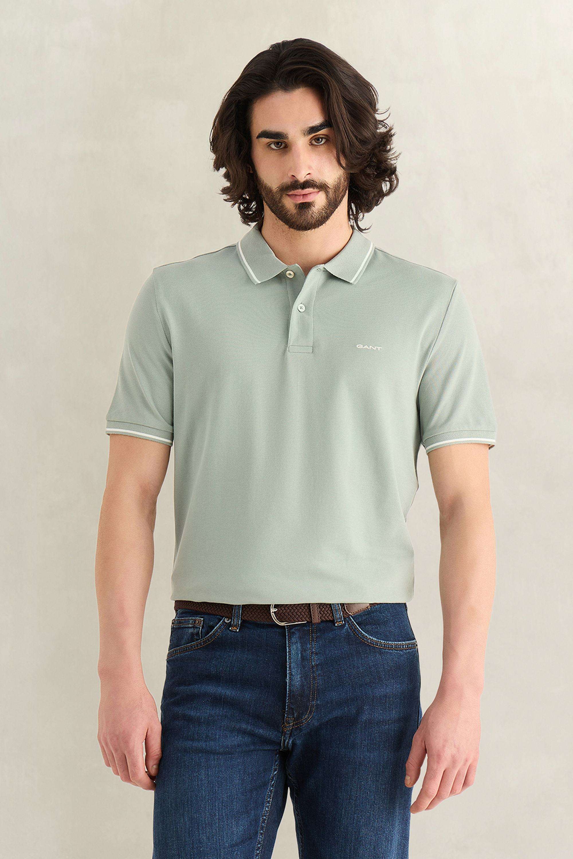 Solid-Cotton-Blend-Polo-Men-s-T-Shirt