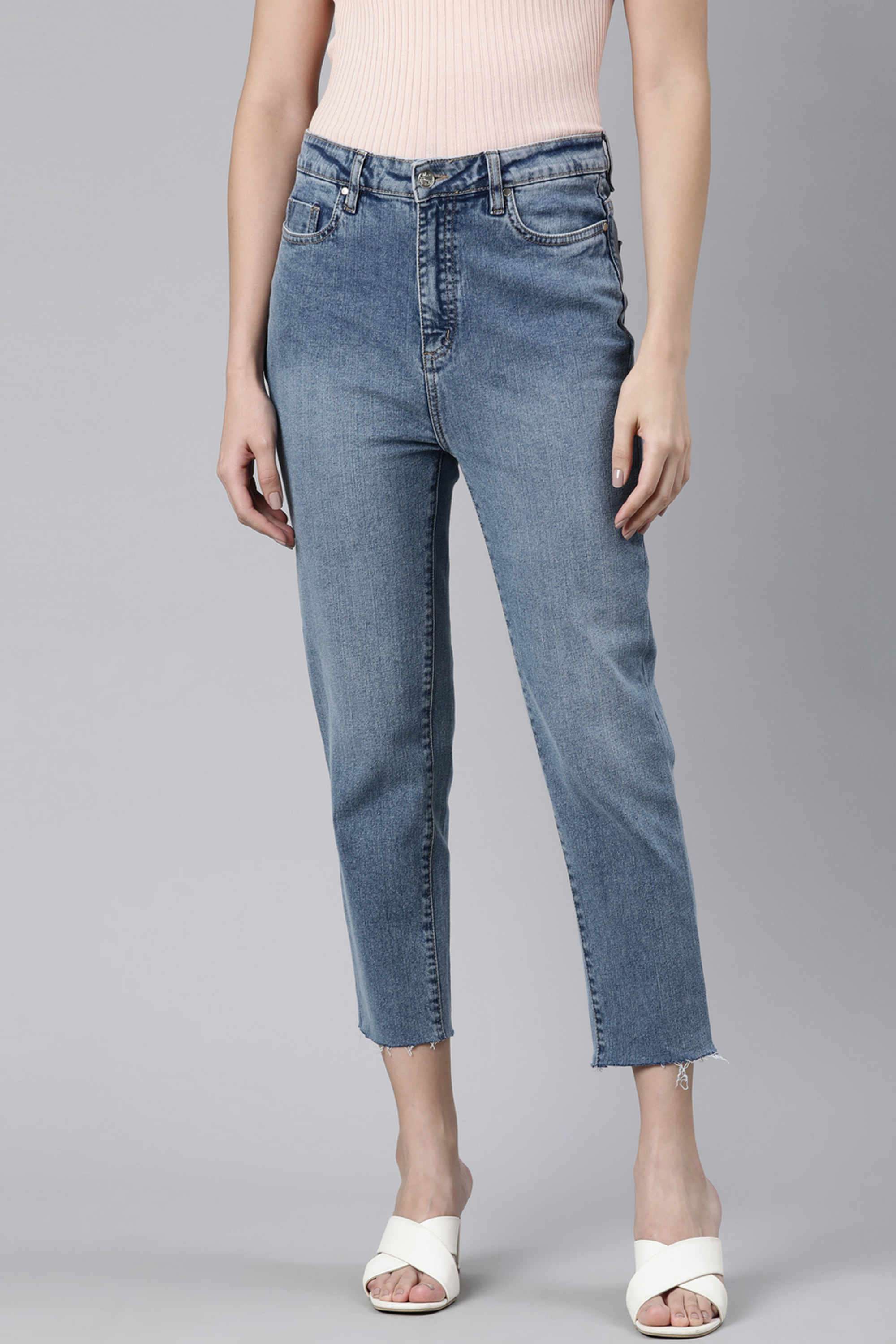 Solid-Ankle-Length-Cotton-Women-s-Jeggings