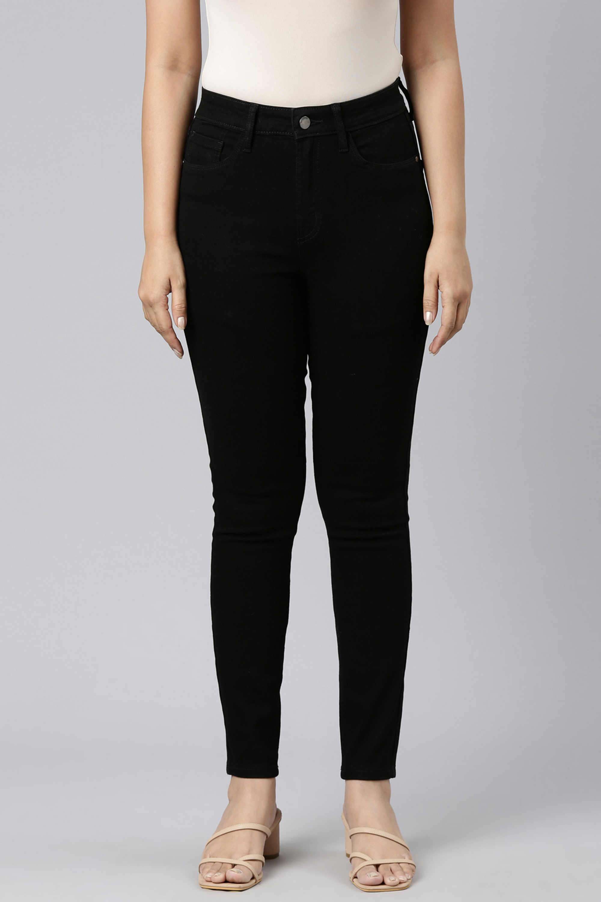 go colors Solid Full Length Cotton Women's Jeggings-picture-17