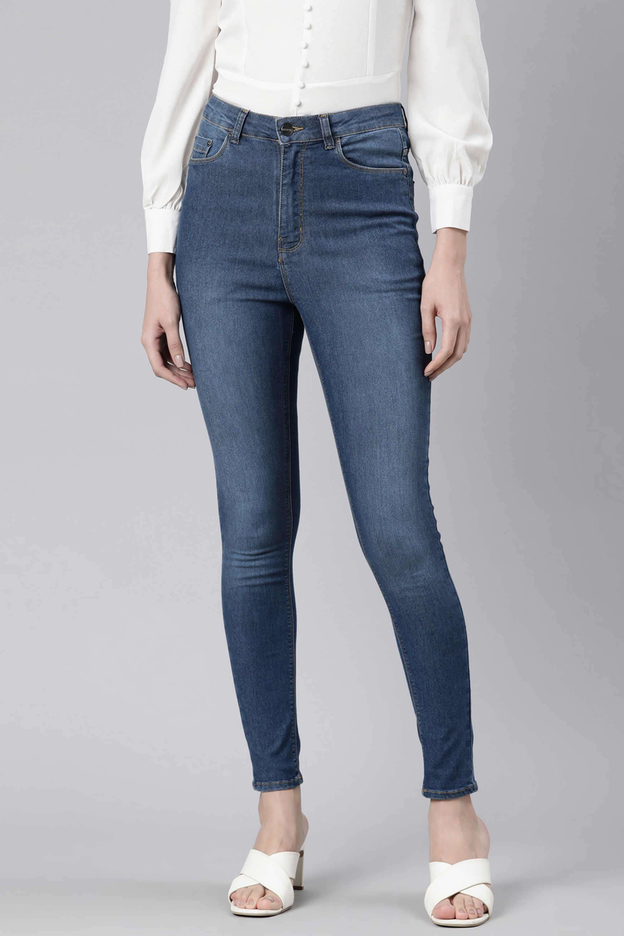 go colors Solid Full Length Cotton Women's Jeggings-picture-29