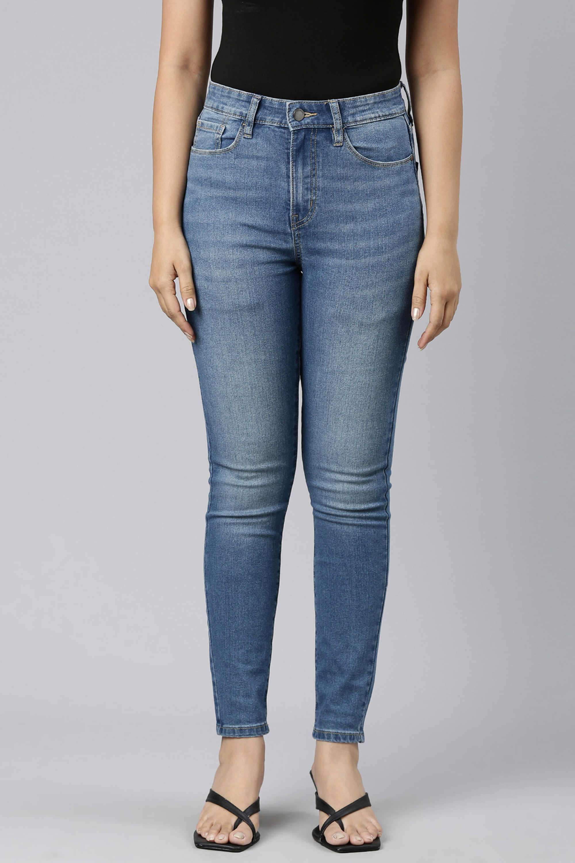 go colors Solid Full Length Cotton Women's Jeggings-picture-28