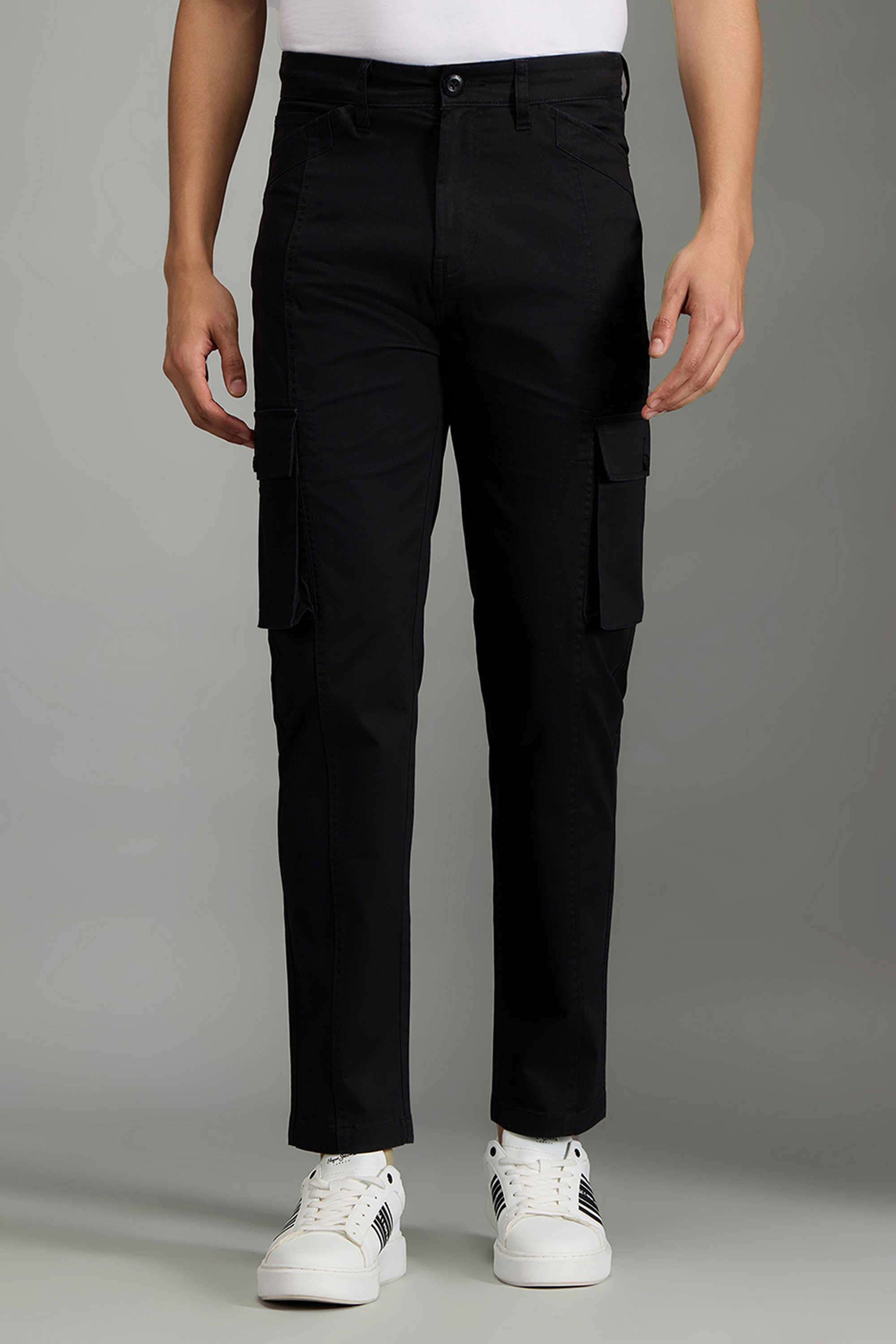 Solid-Cotton-Blend-Regular-Fit-Men-S-Trousers