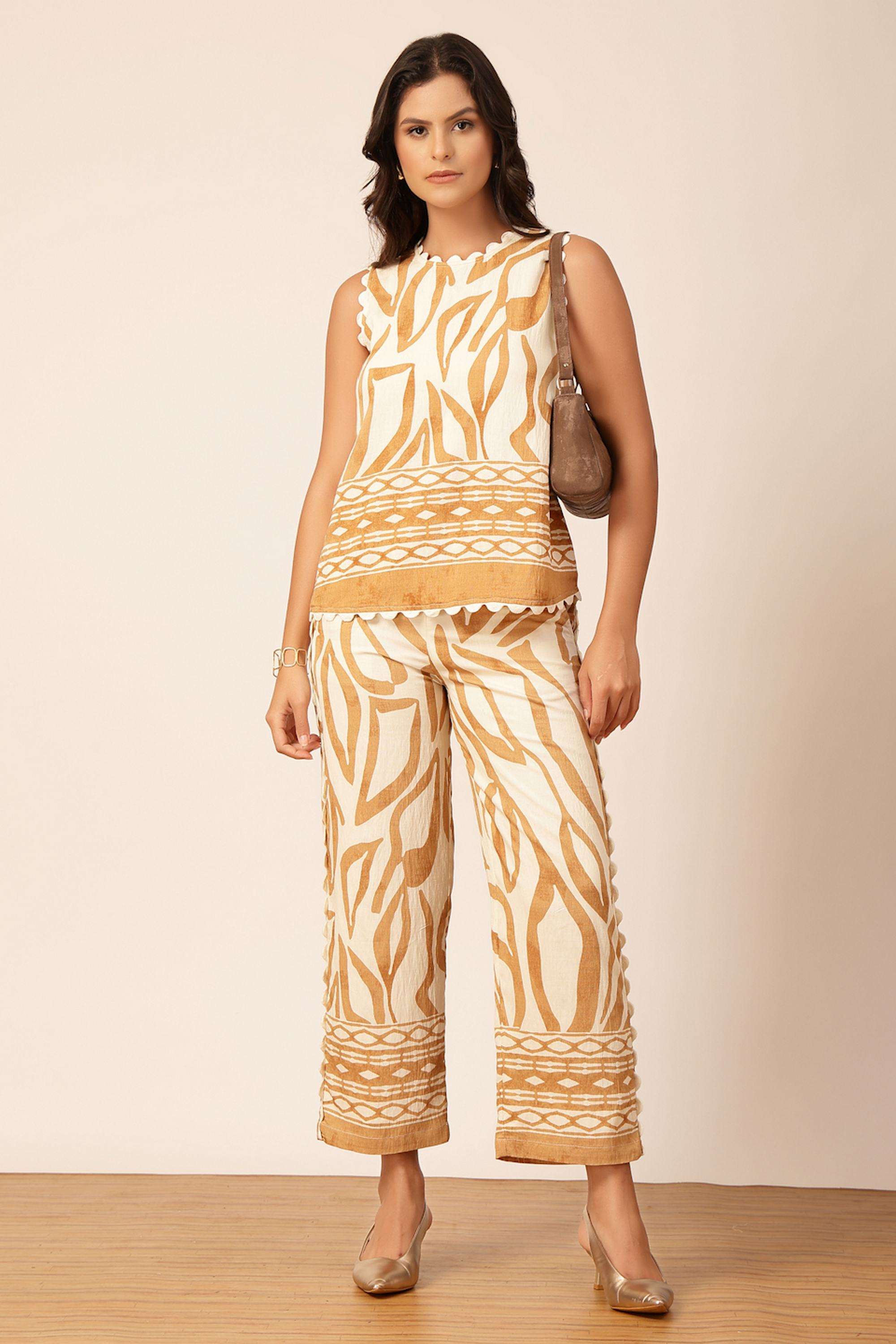 Printed-Round-Neck-Rayon-Women-s-Co-Ord-Set