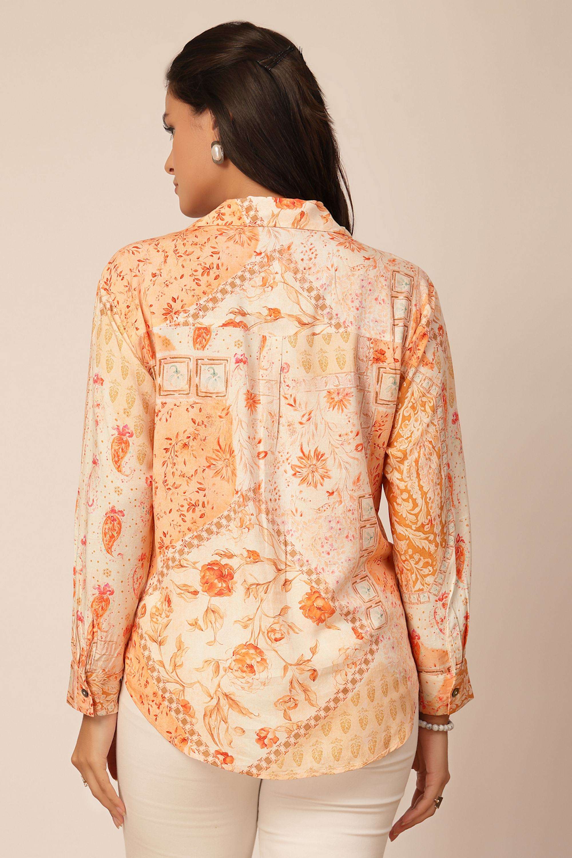 Floral-Collared-Viscose-Women-s-Casual-Wear-Shirt