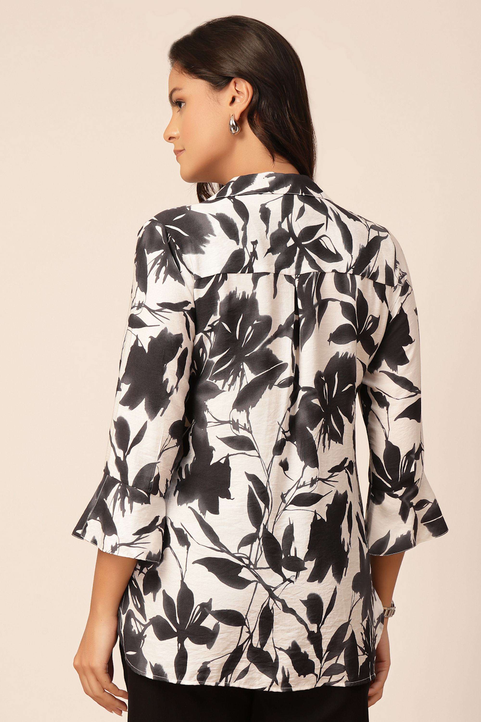Floral-Collared-Women-s-Casual-Wear-Tunic