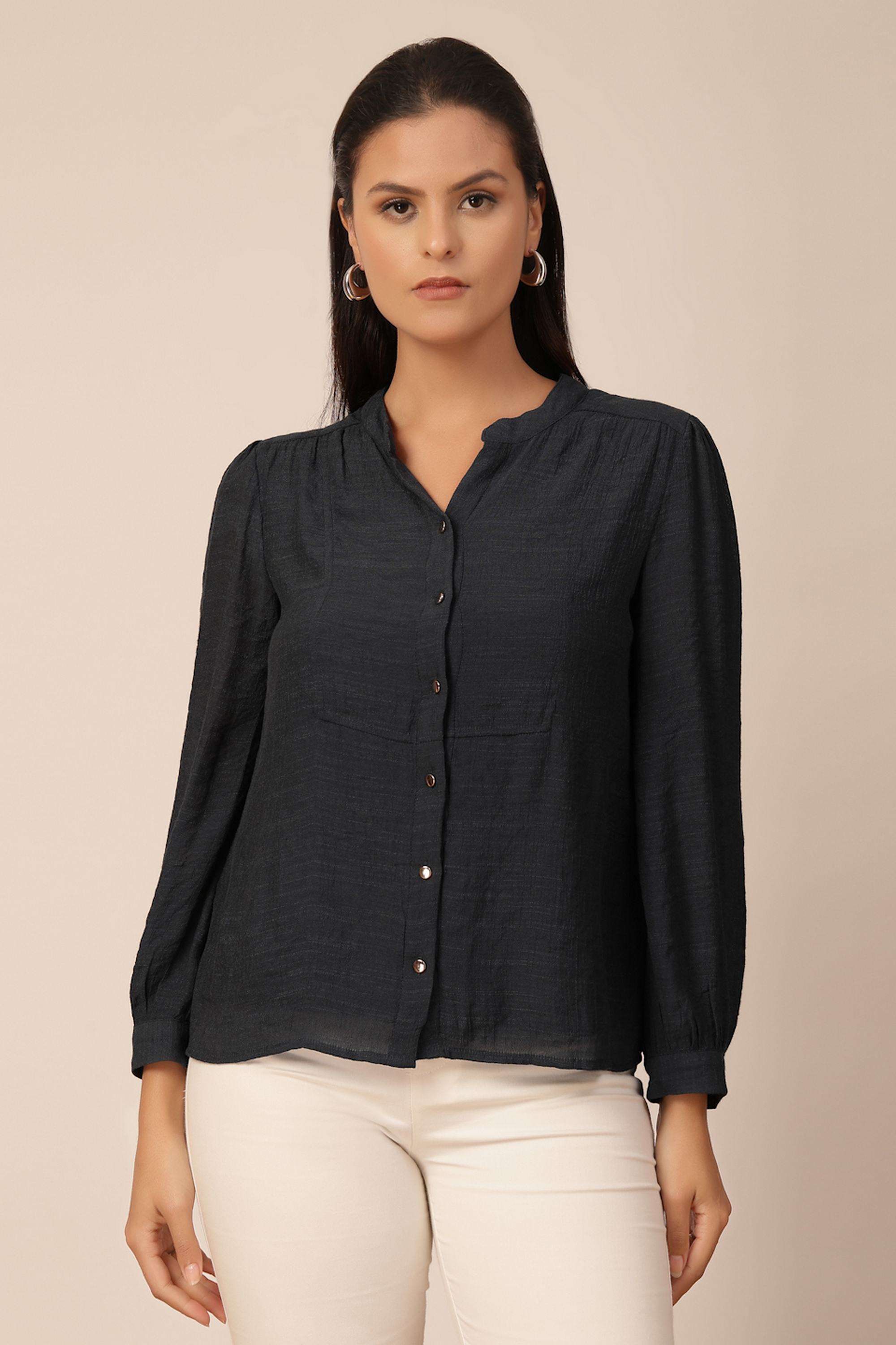 gipsy Solid Collared Viscose Women's Casual Wear Shirt-picture-16