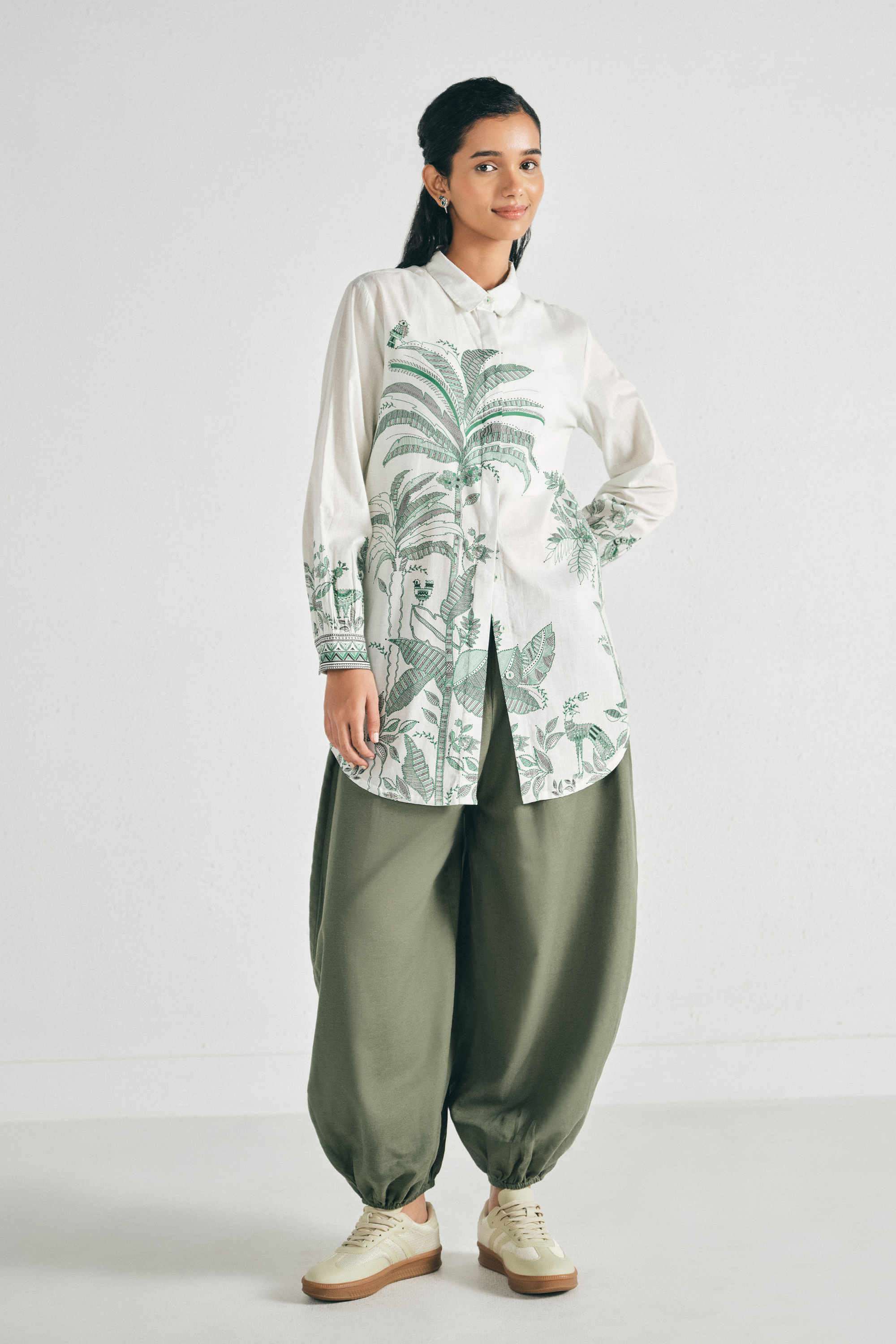 Solid-Cotton-Women-s-Casual-Wear-Tunic