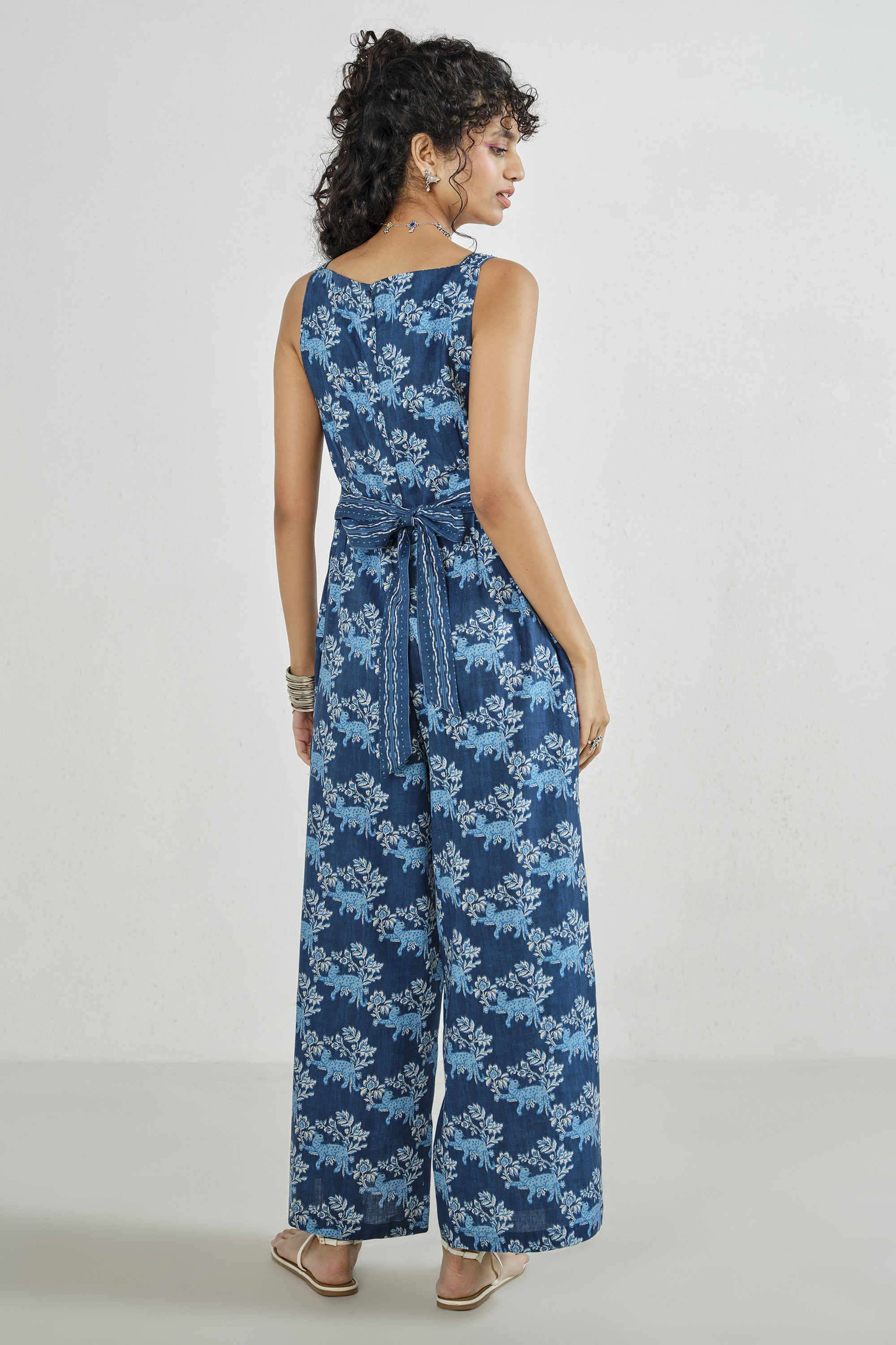 Solid-Cotton-Women-s-Jumpsuit