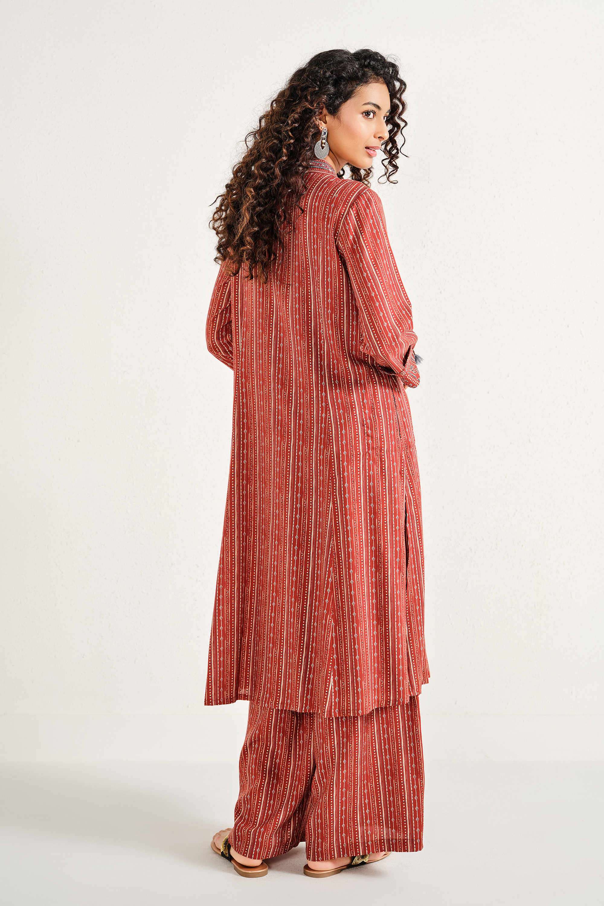 Printed-Calf-Length-Viscose-Rayon-Knitted-Women-s-Kurta-Set