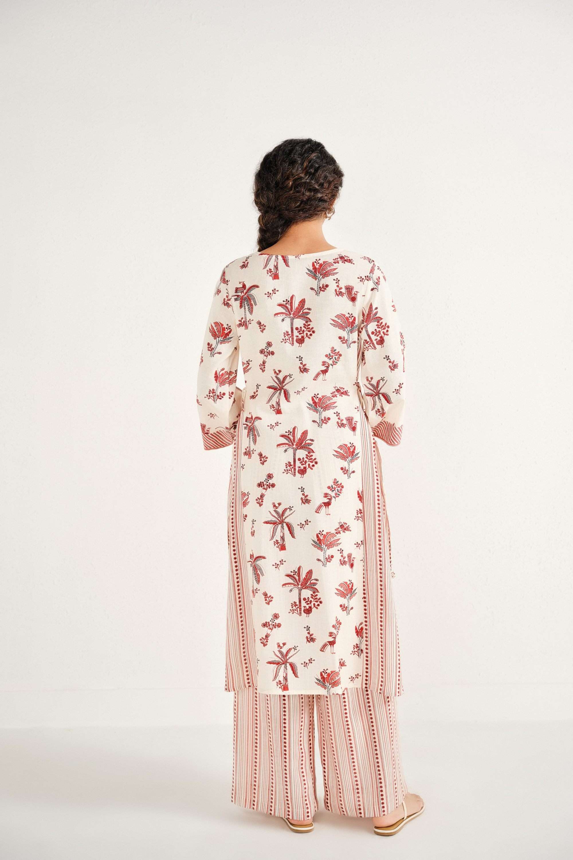 Floral-Knee-Length-Viscose-Women-s-Kurta-Set