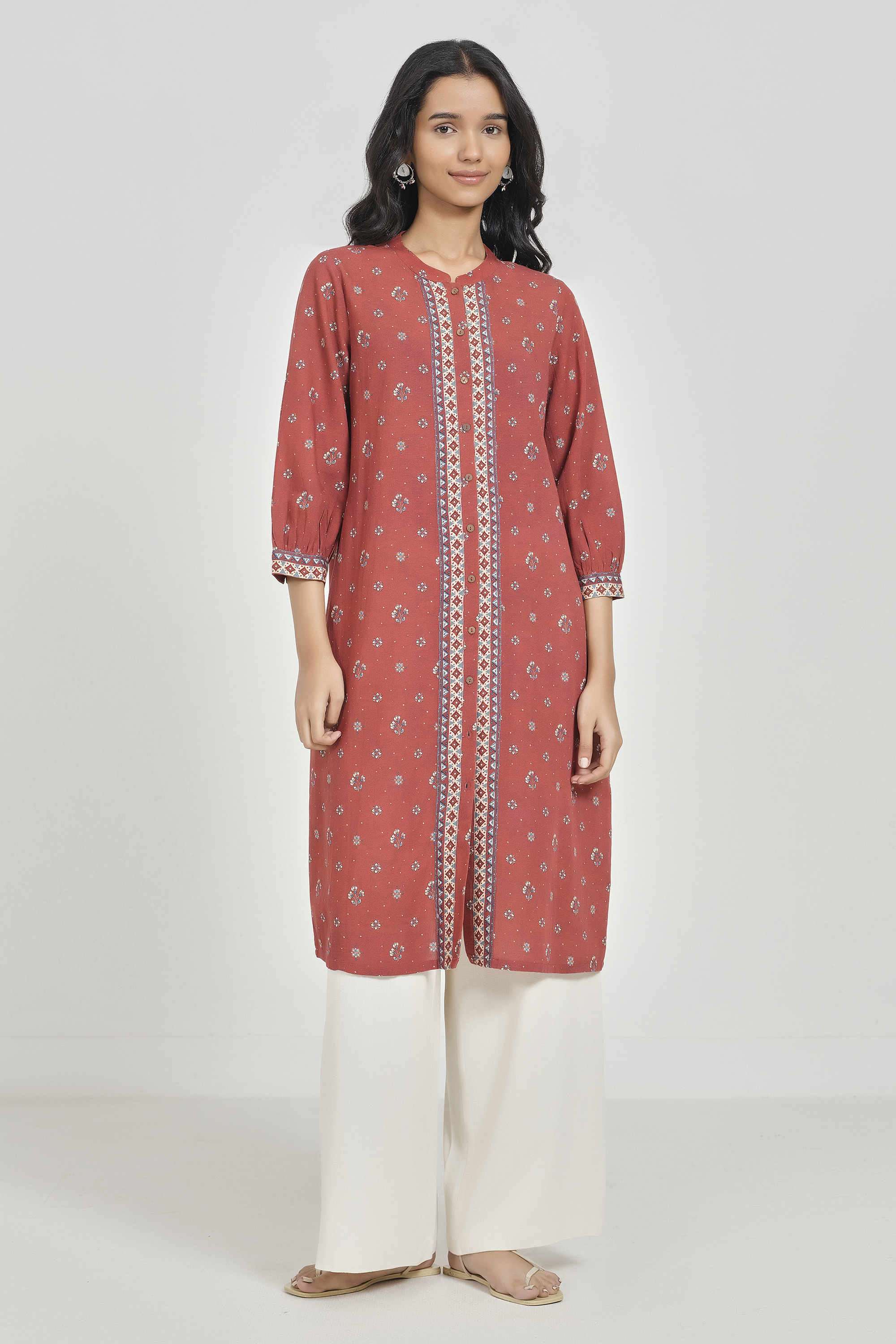 Printed-Rayon-Collared-Women-Kurta