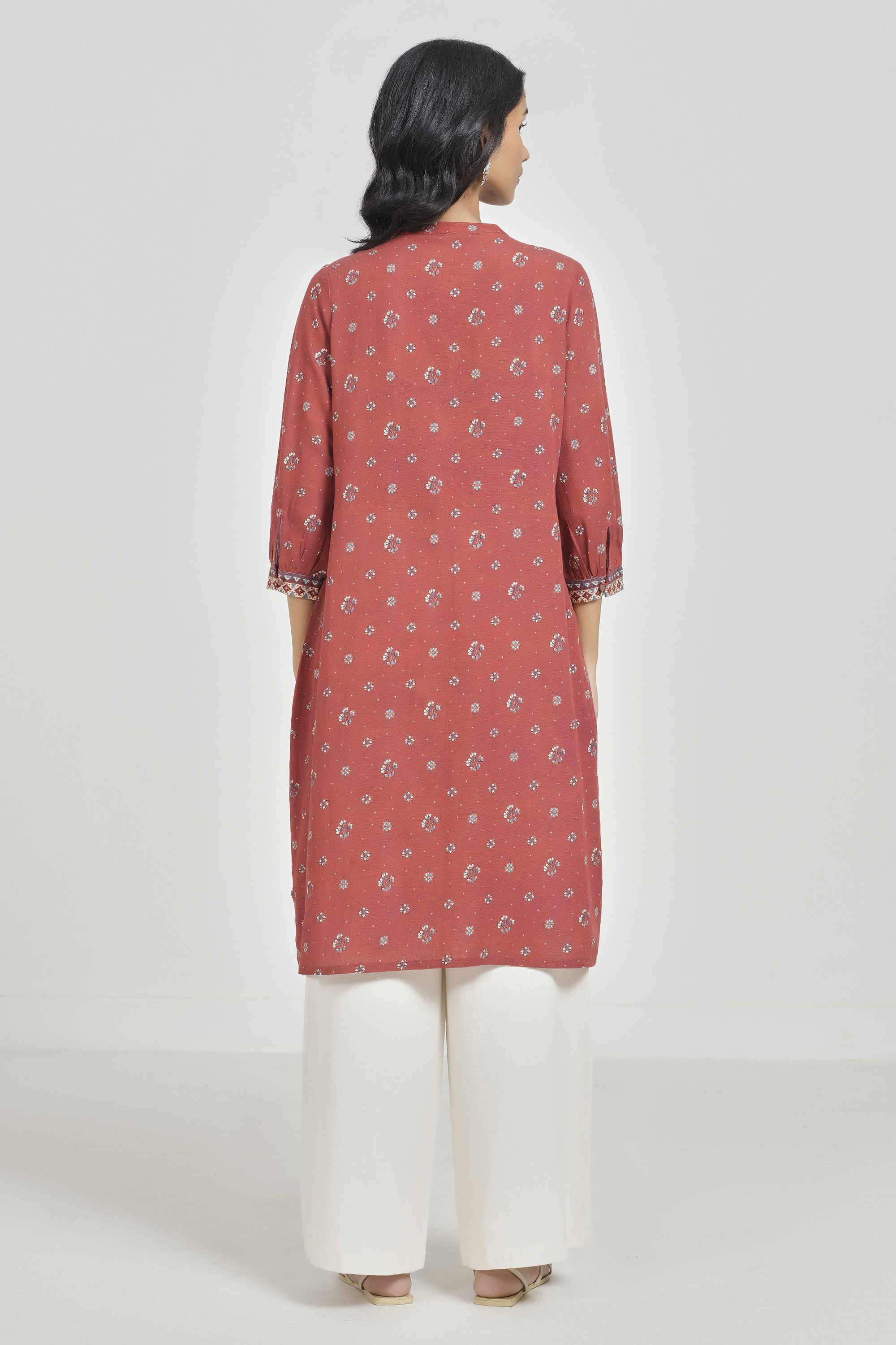 Printed-Rayon-Collared-Women-Kurta