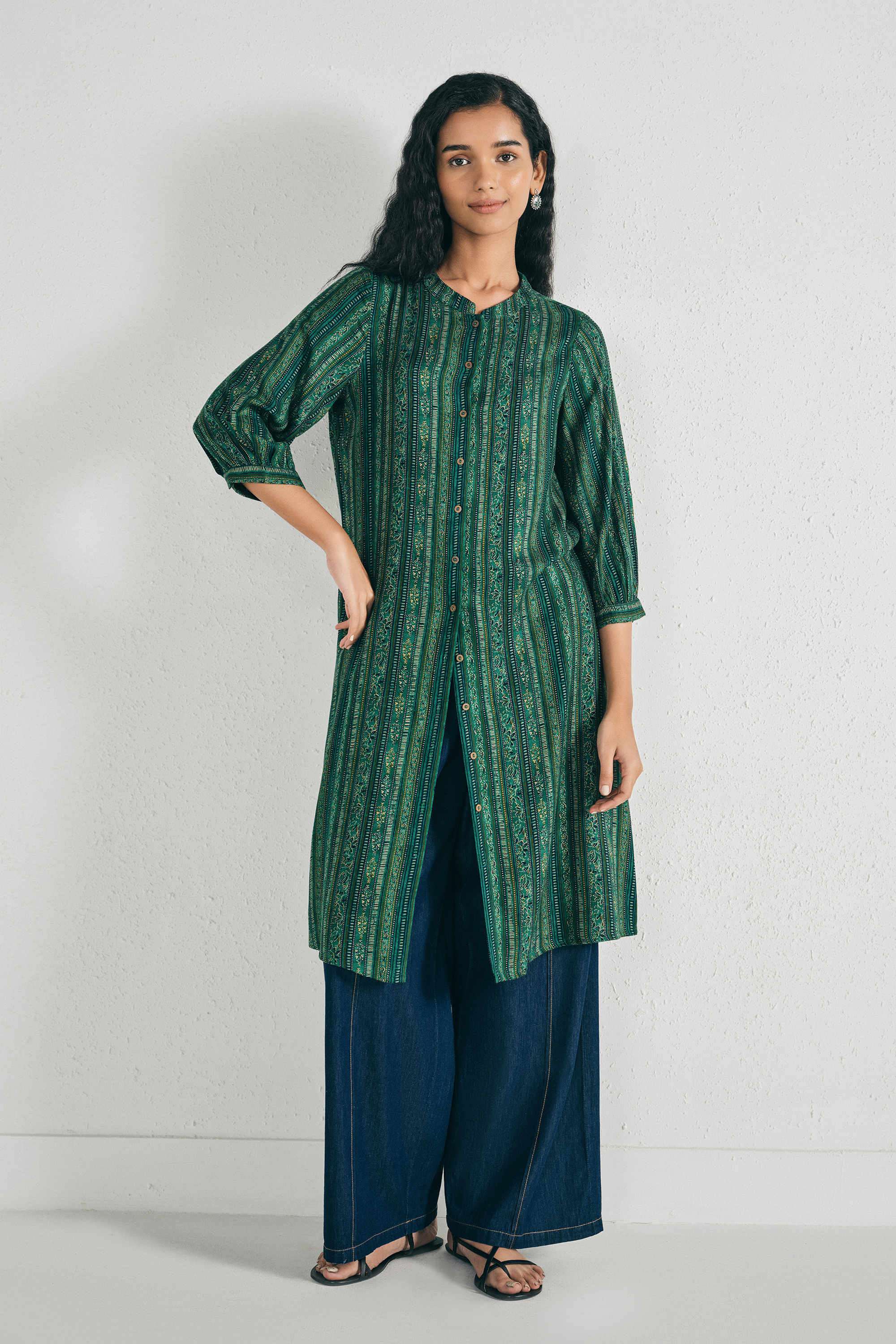 Printed-Rayon-Collared-Women-Kurta