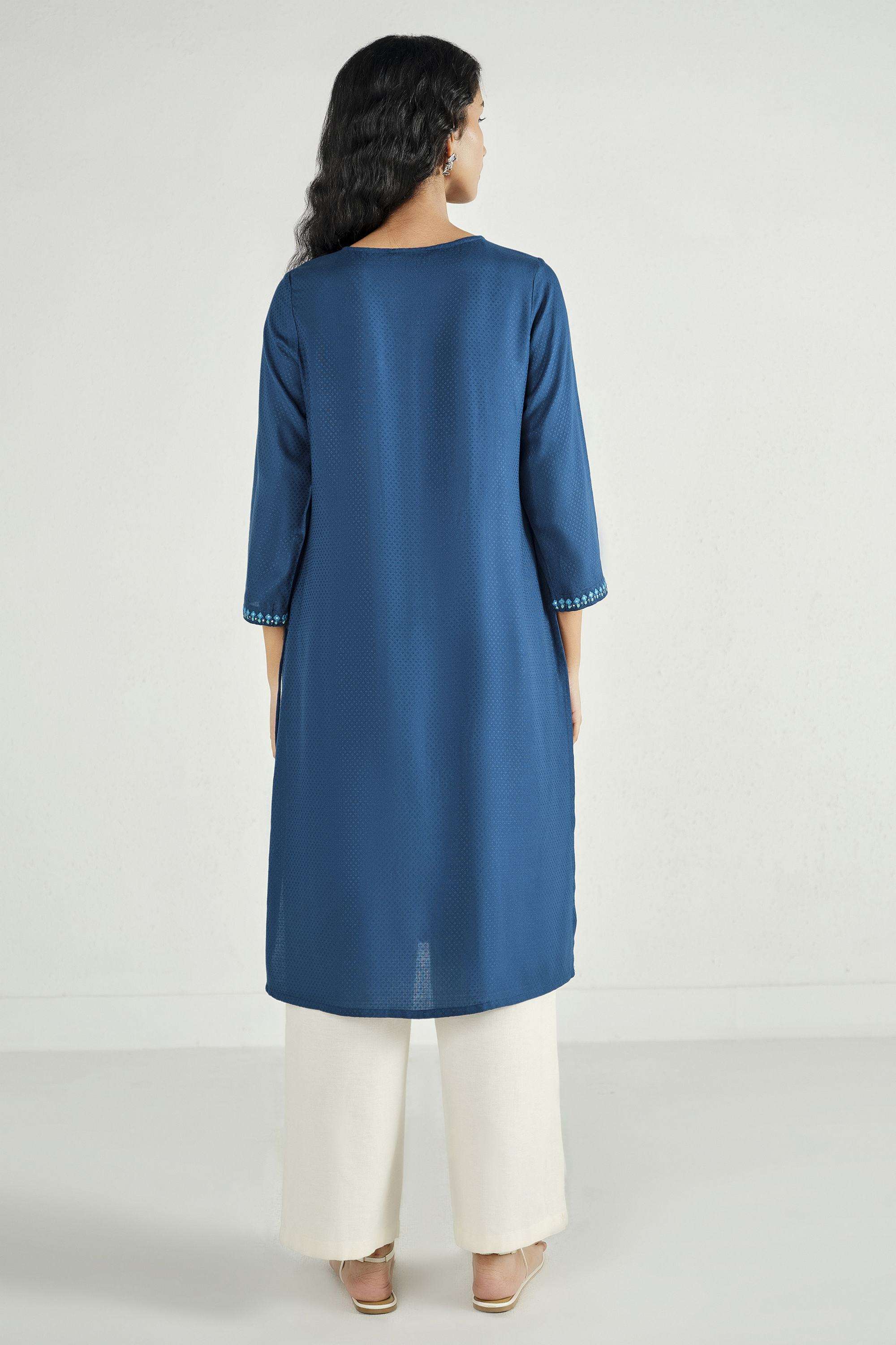 Solid-Rayon-Women-s-Casual-Wear-Kurta