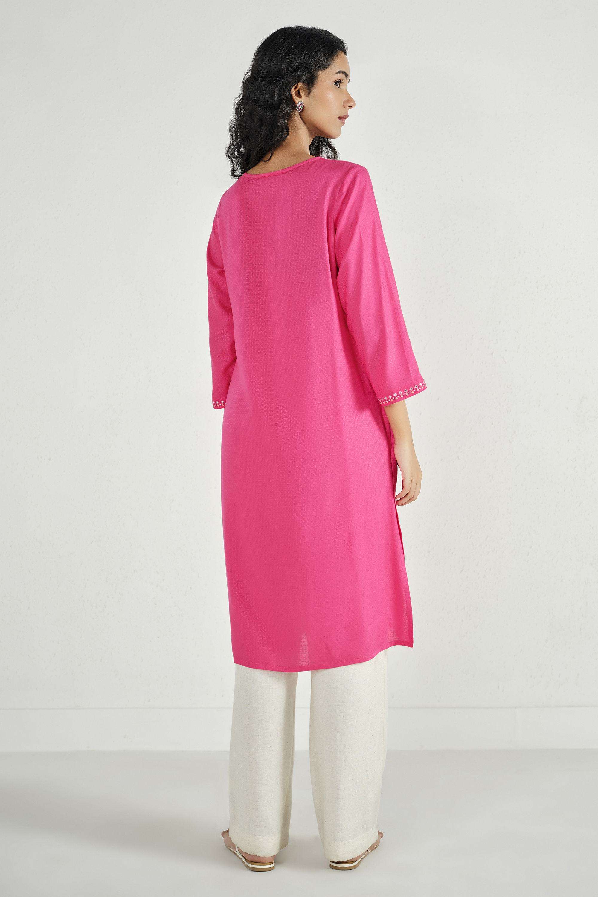 Solid-Rayon-Women-s-Casual-Wear-Kurta