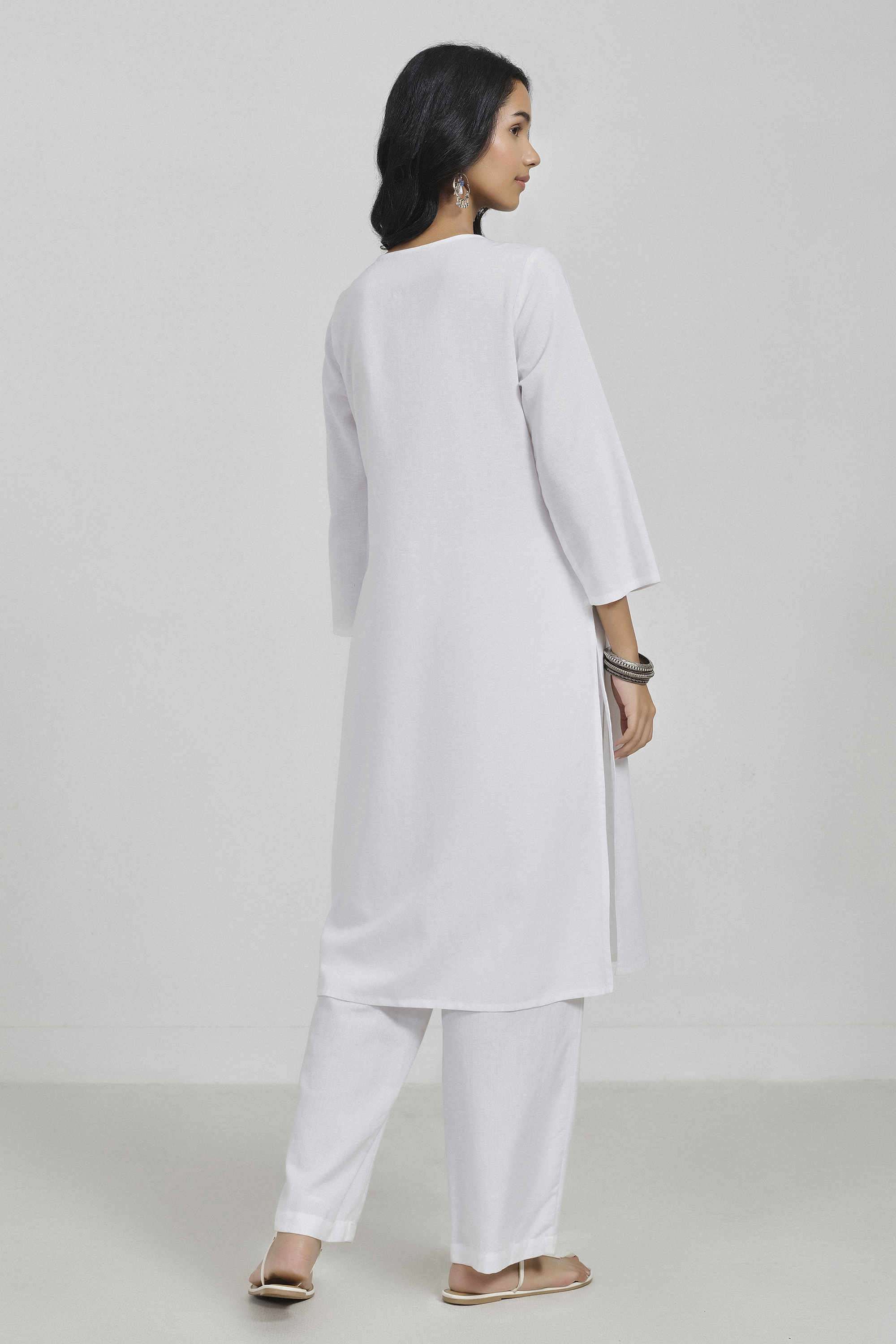 Embroidered-Rayon-Round-Neck-Women-Kurta