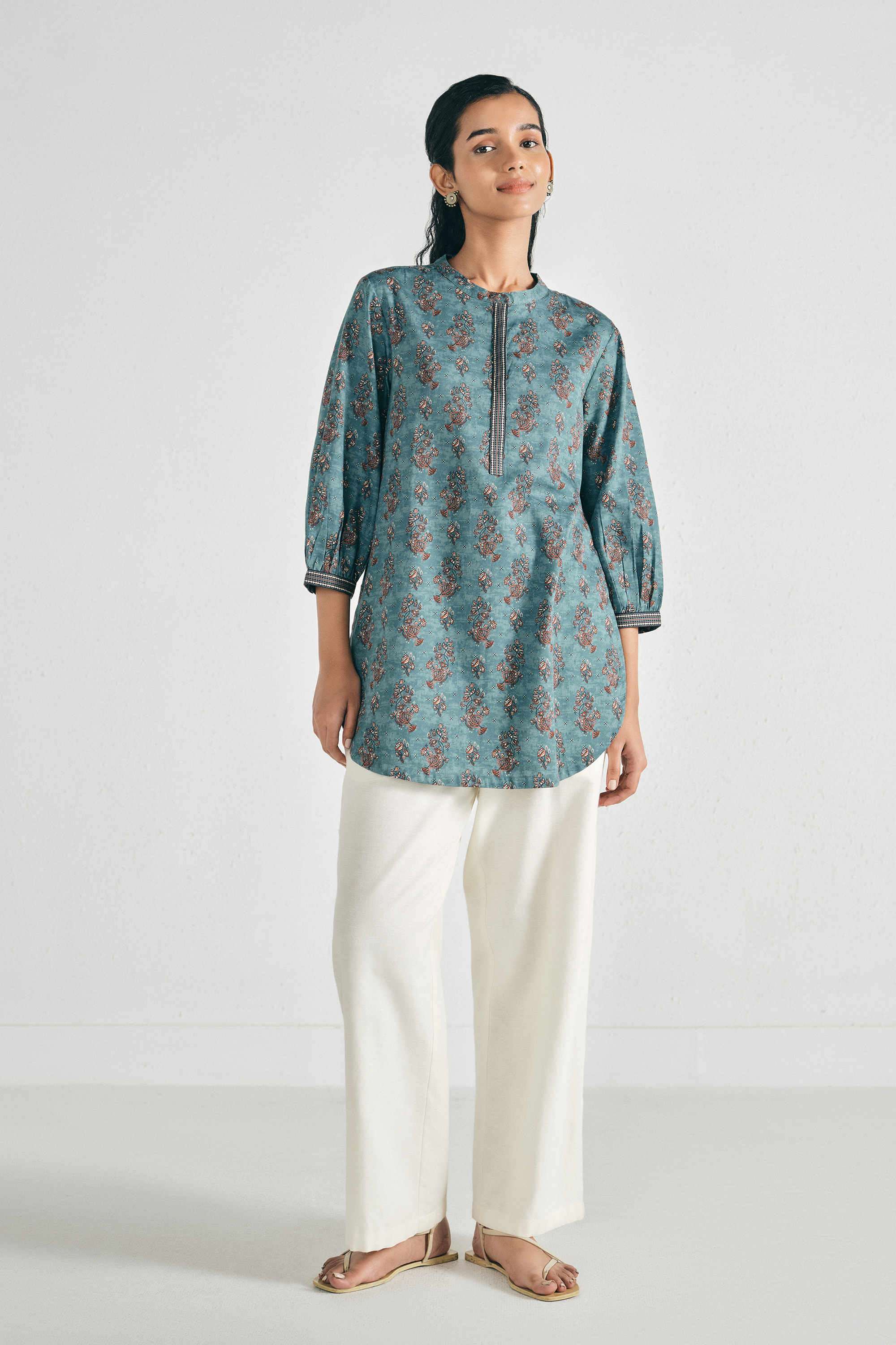 Solid-Cotton-Women-s-Casual-Wear-Tunic
