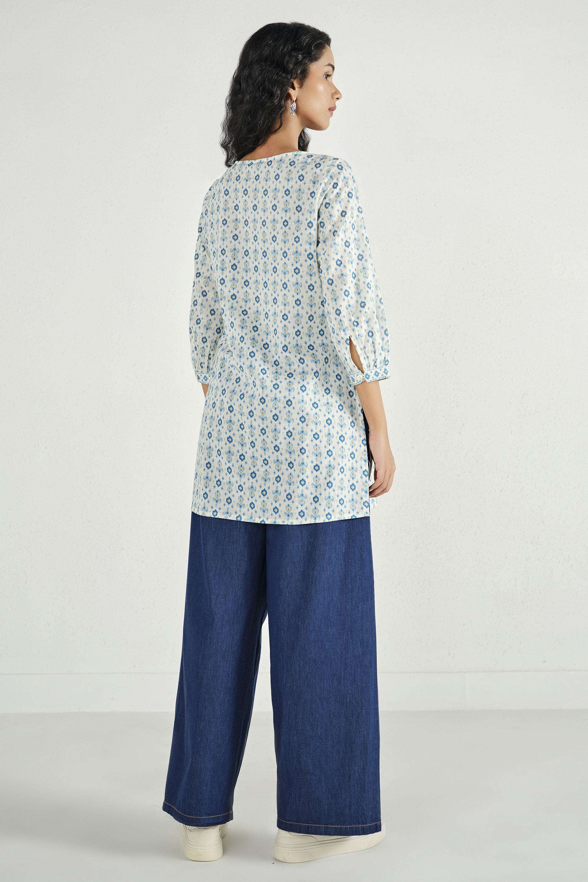 Solid-Cotton-Women-s-Casual-Wear-Tunic