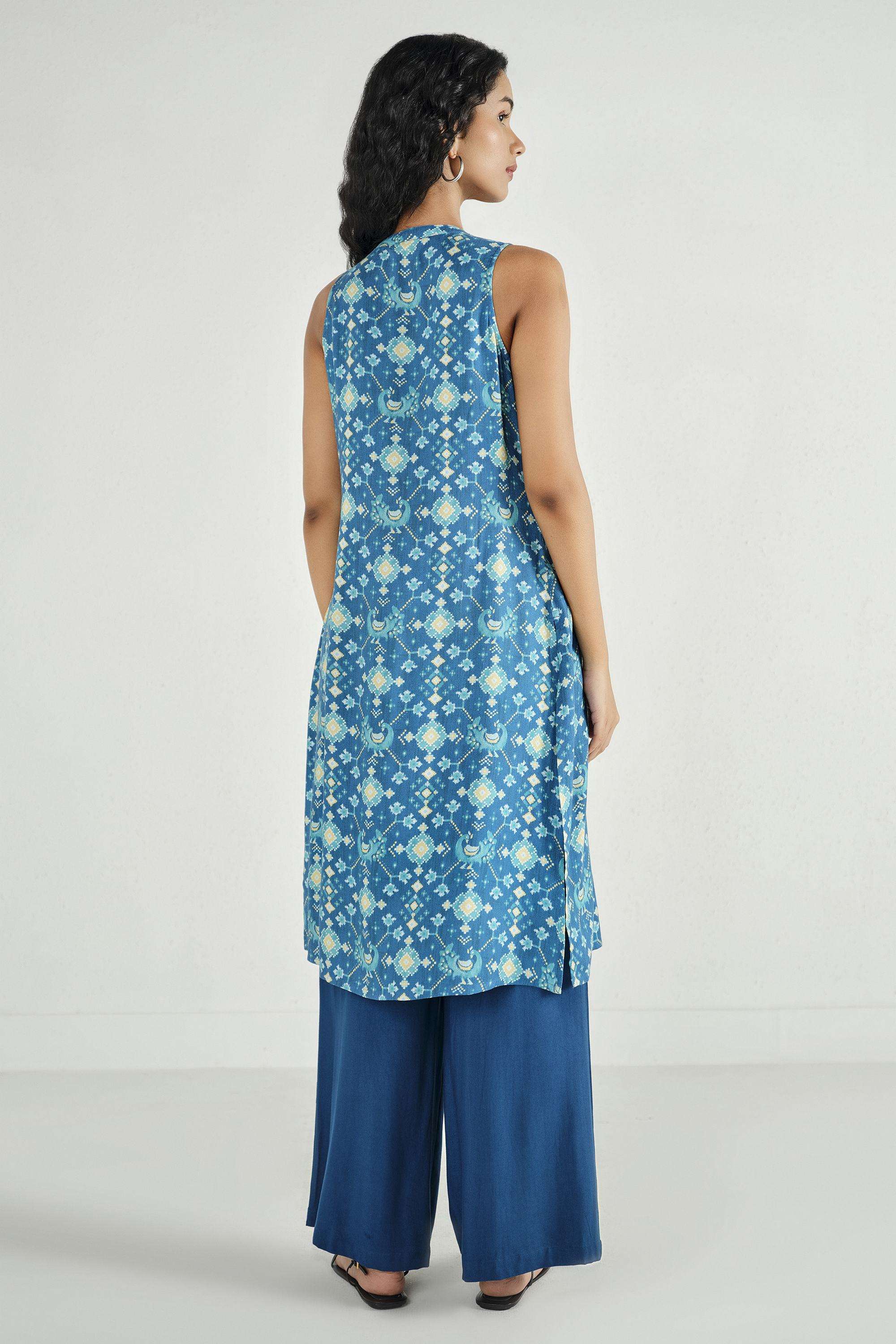 Solid-Blended-Fabric-Women-s-Casual-Wear-Kurta