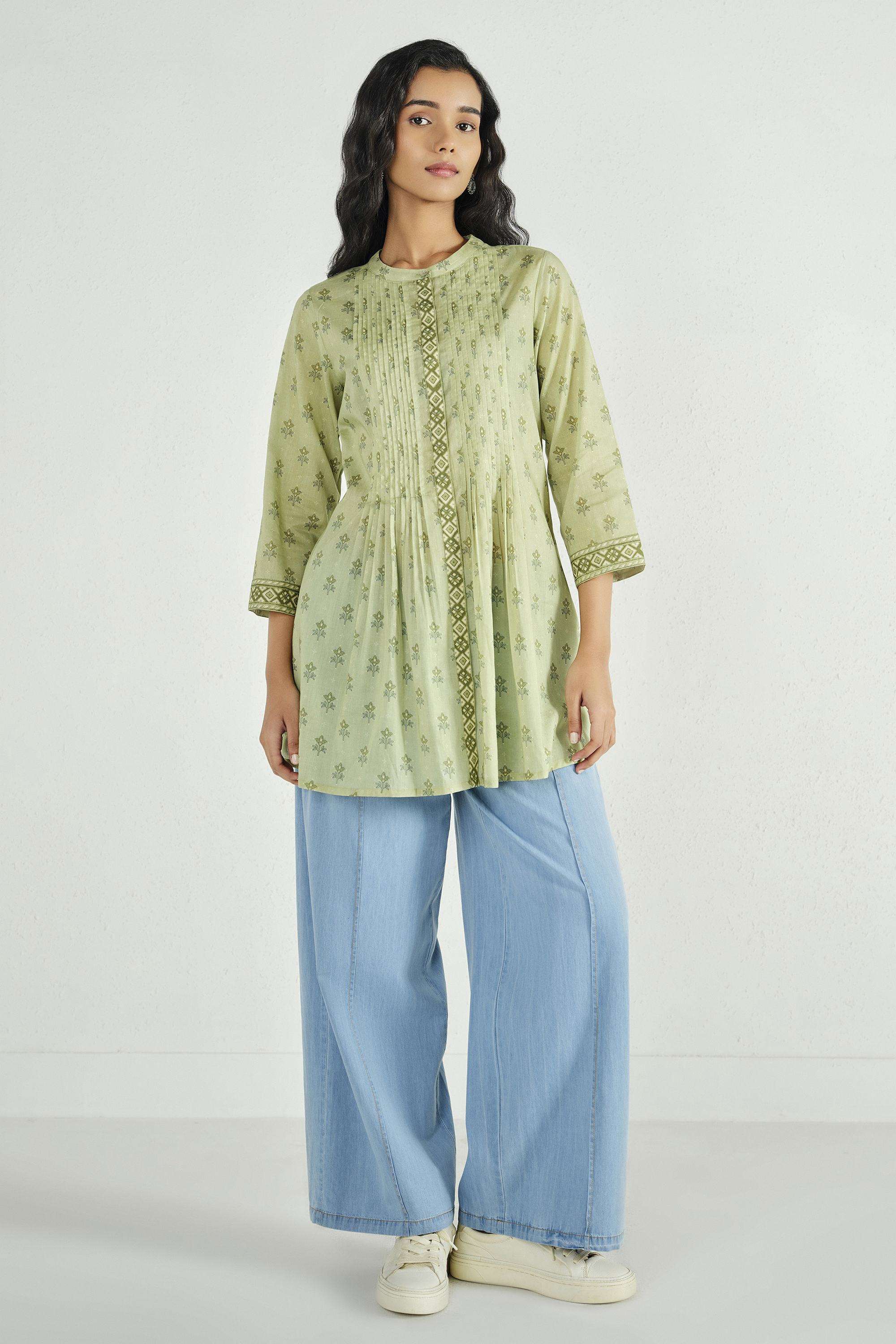 Solid-Rayon-Women-s-Casual-Wear-Tunic