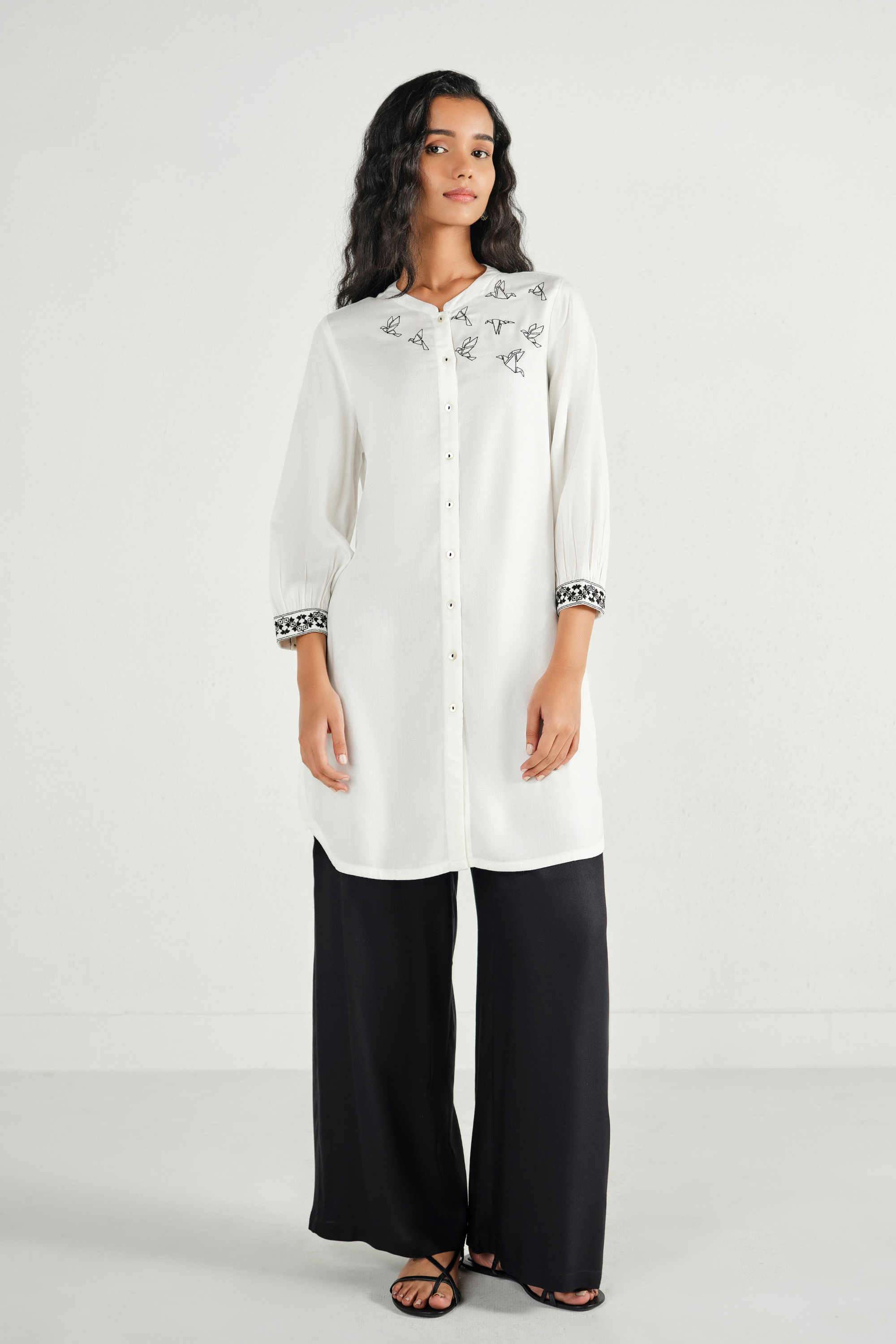 Solid-Rayon-Women-s-Casual-Wear-Tunic