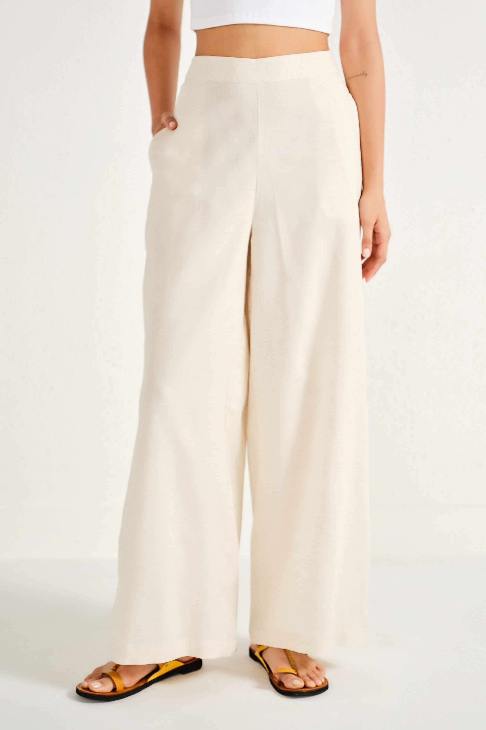 Solid-Relaxed-Fit-Viscose-Rayon-Women-s-Casual-Wear-Trousers