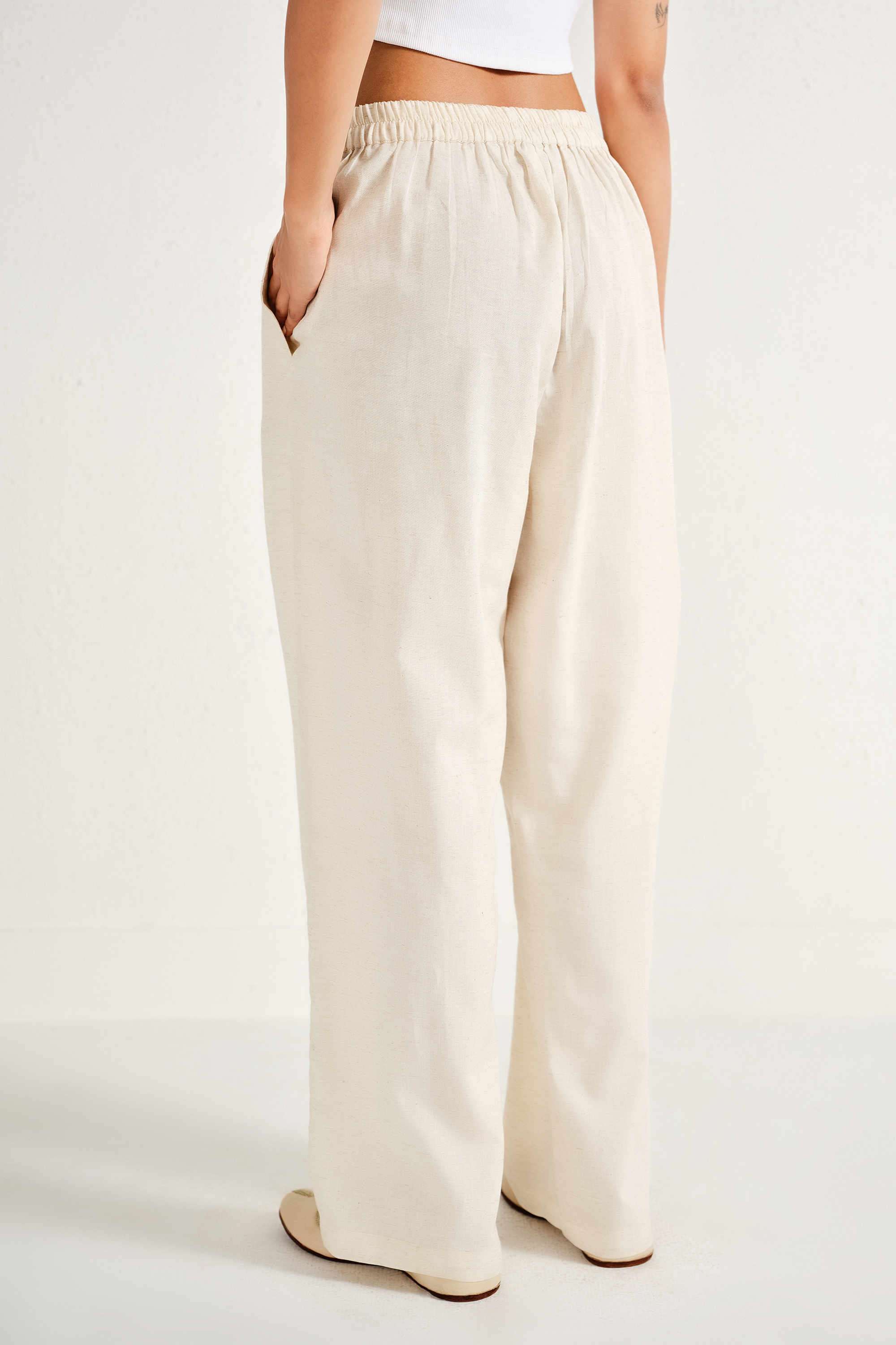 Solid-Relaxed-Fit-Cotton-Women-s-Casual-Wear-Trousers