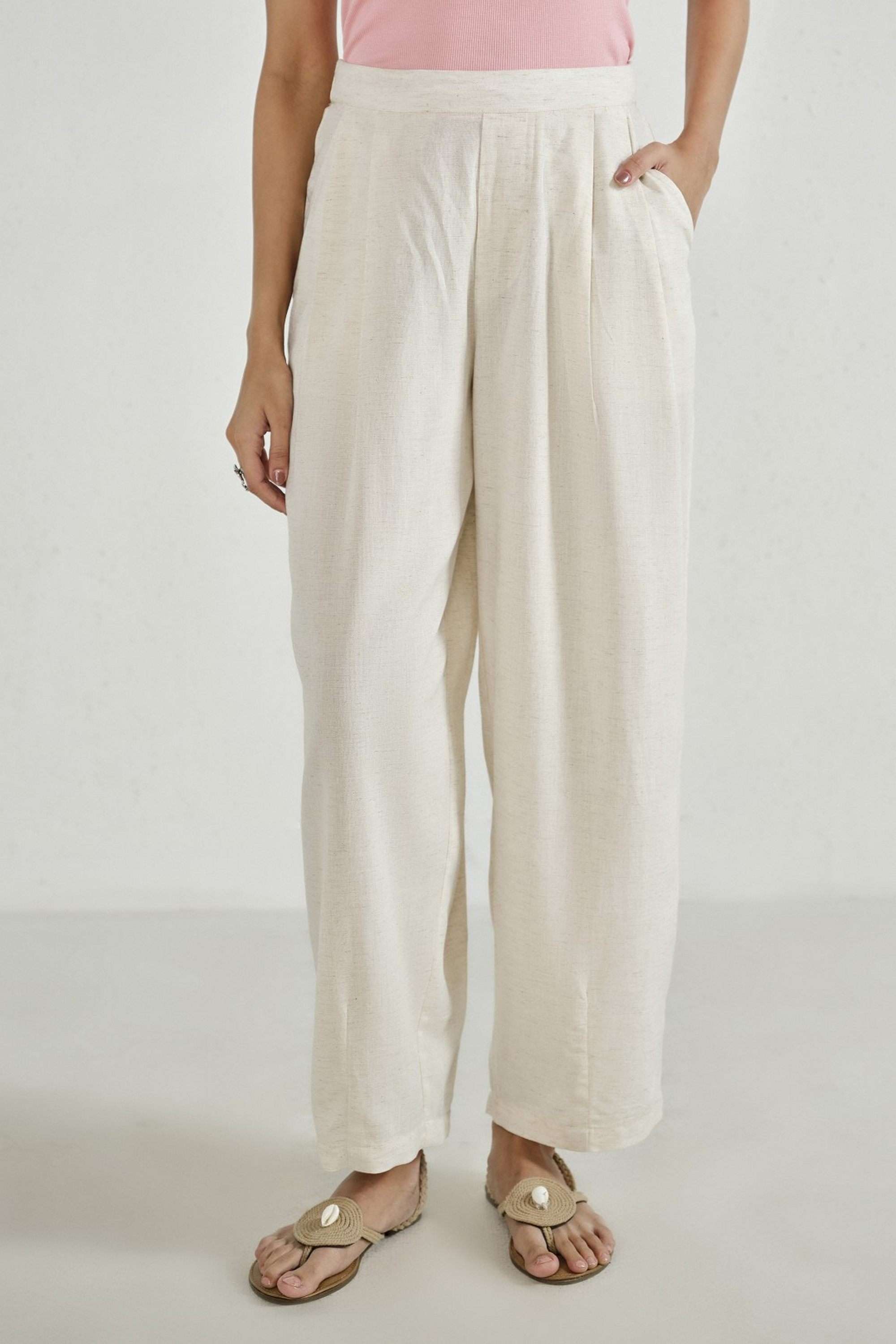 Solid-Straight-Fit-Viscose-Women-s-Casual-Wear-Pants