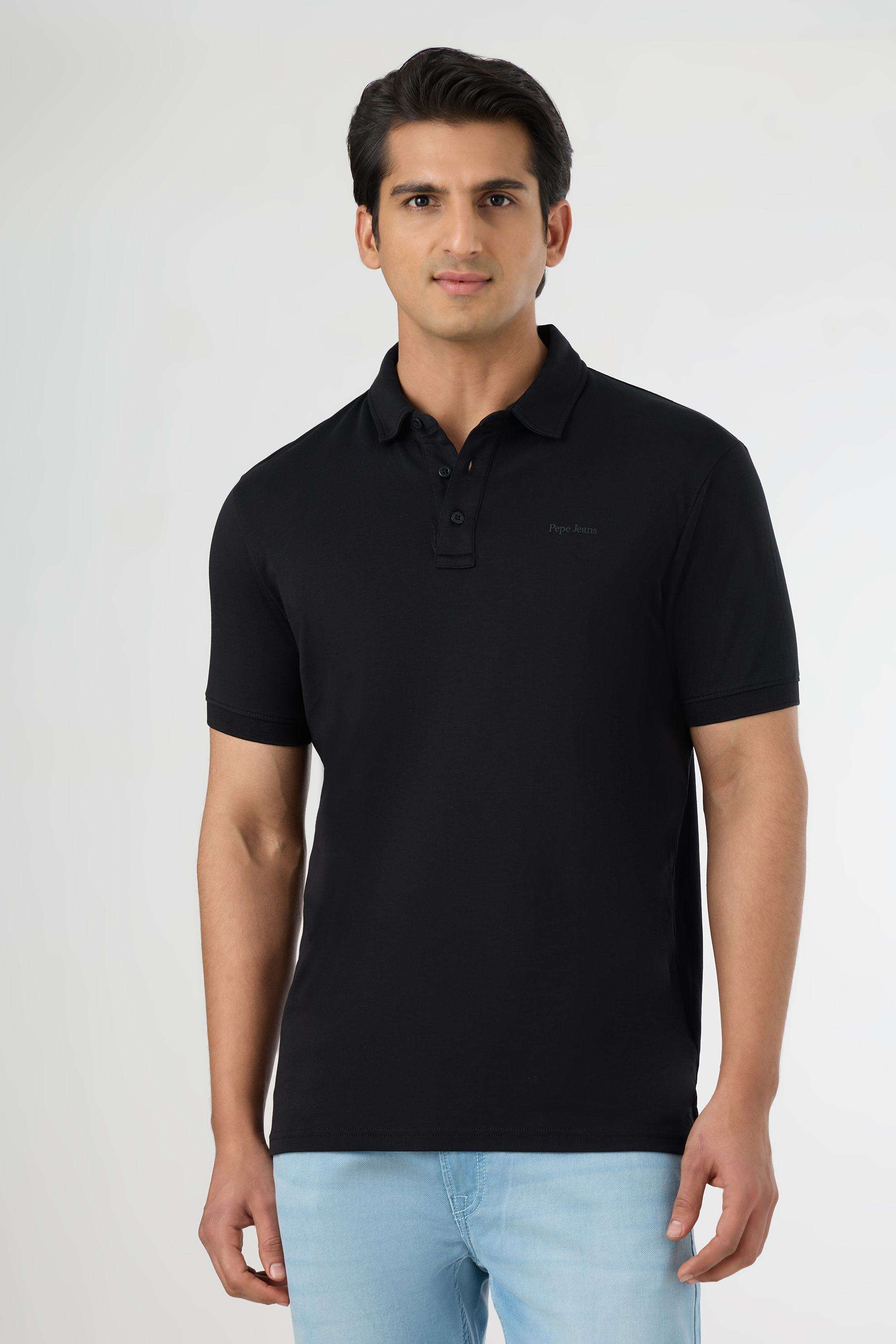 Textured-Cotton-Polo-Men-s-T-Shirt
