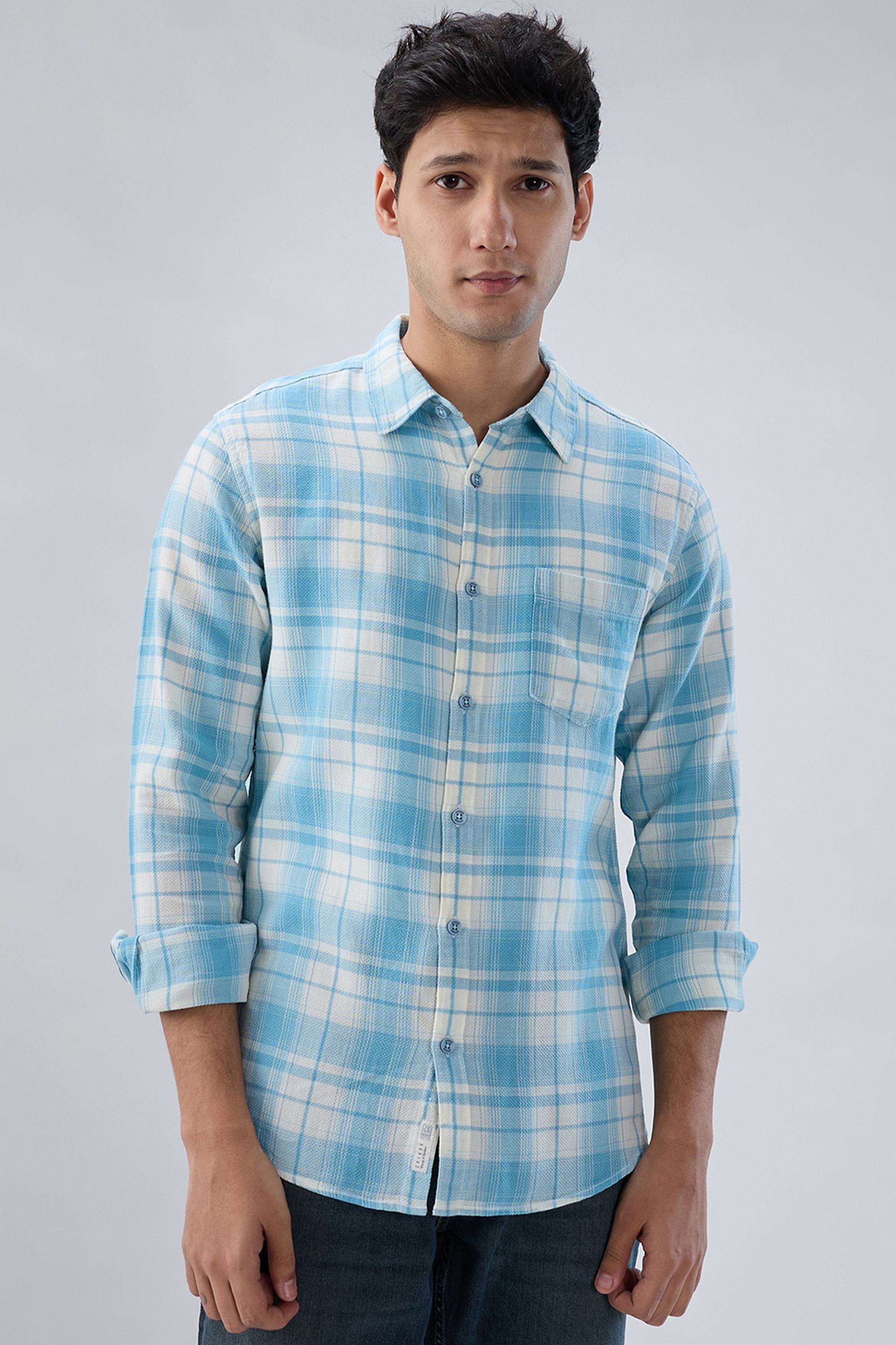 Checks-Linen-Blend-Slim-Fit-Men-s-Shirt