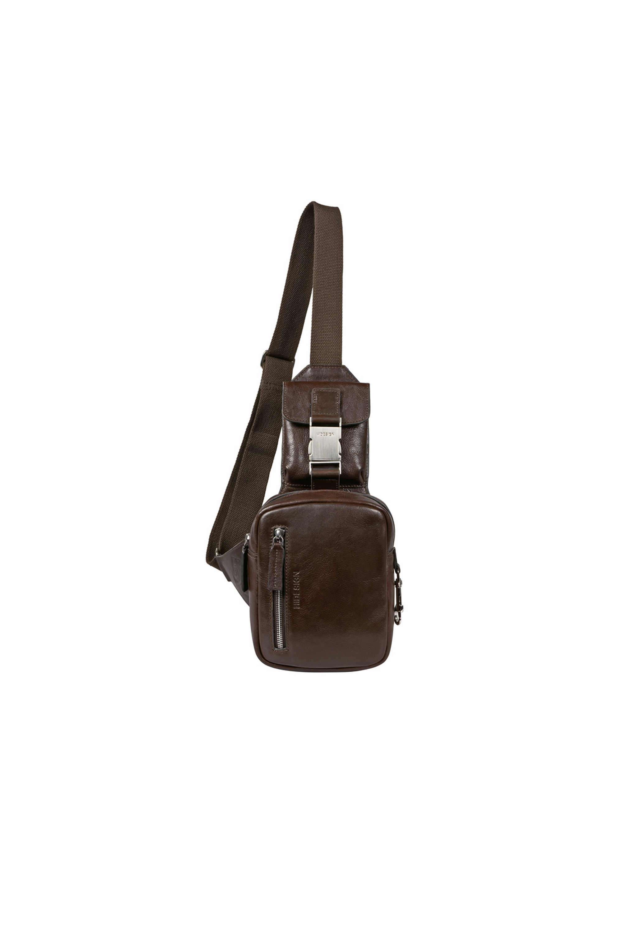 Pure-Leather-Solid-Zipper-Casual-Wear-Men-Crossbody
