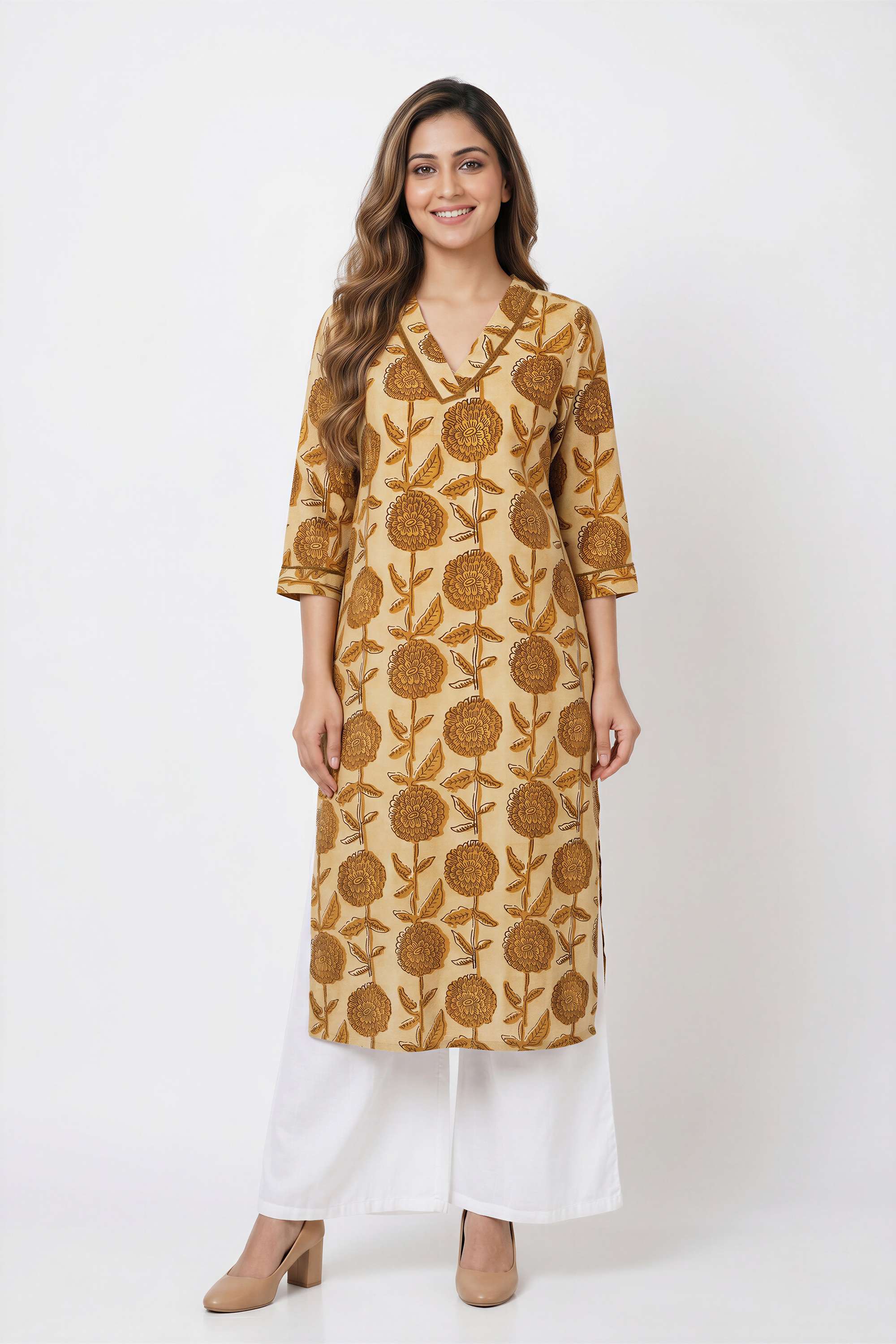 intune Solid Round Neck Calf Length Cotton Blend Women Co-Ord Set-picture-24