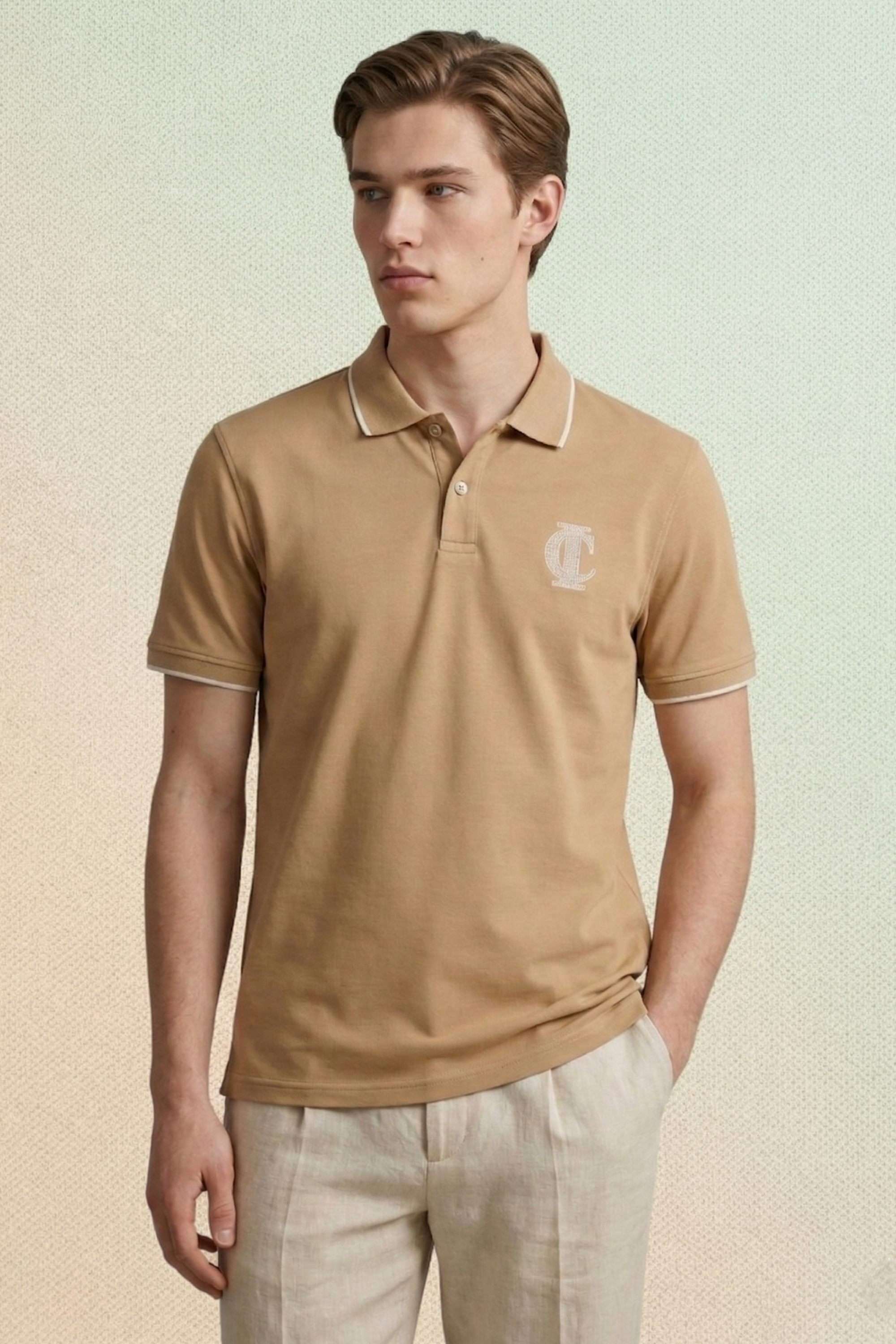 Solid-Cotton-Collared-Men-s-T-Shirt