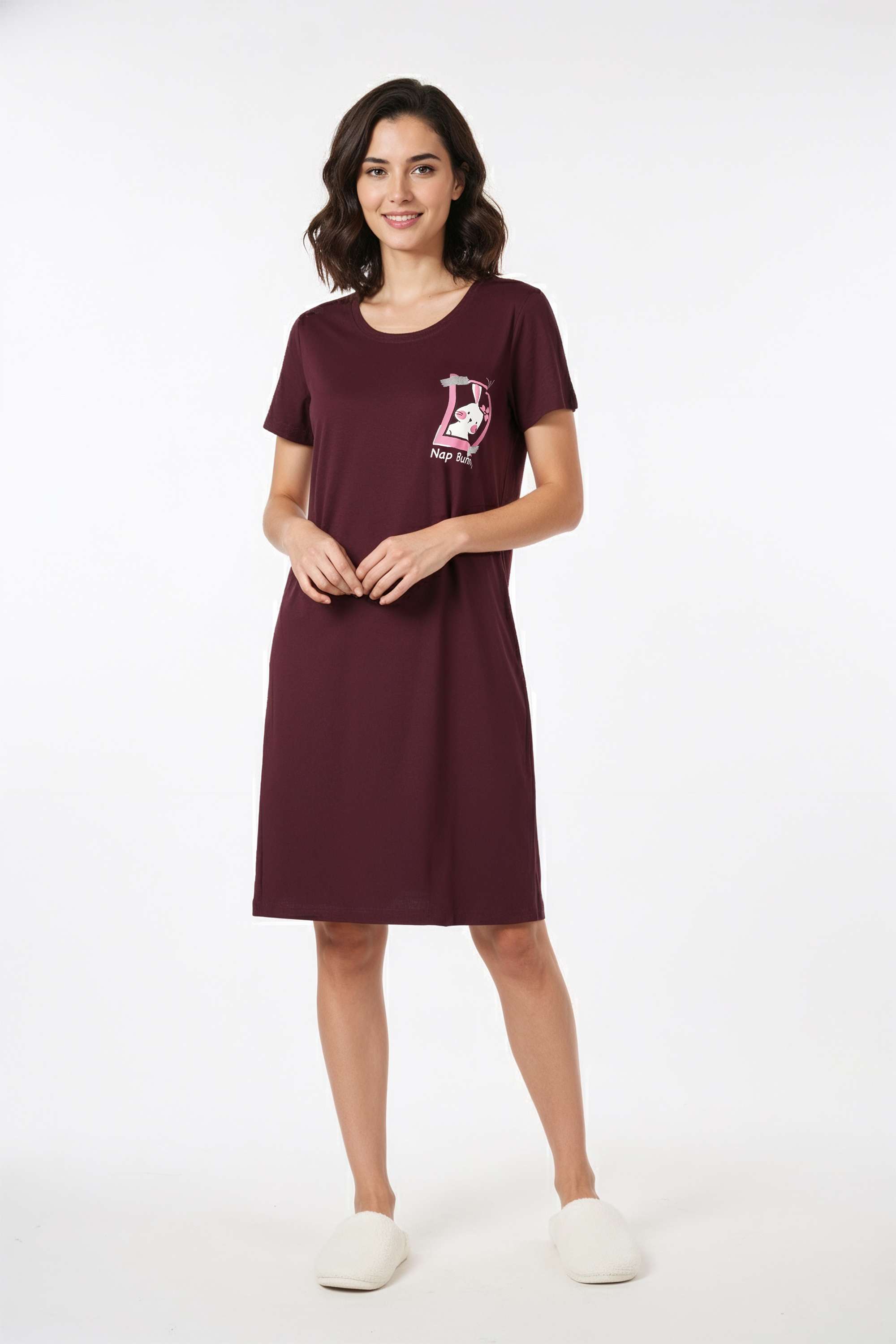 Half-Sleeves-Regular-Fit-Cotton-Women-s-Night-Dress