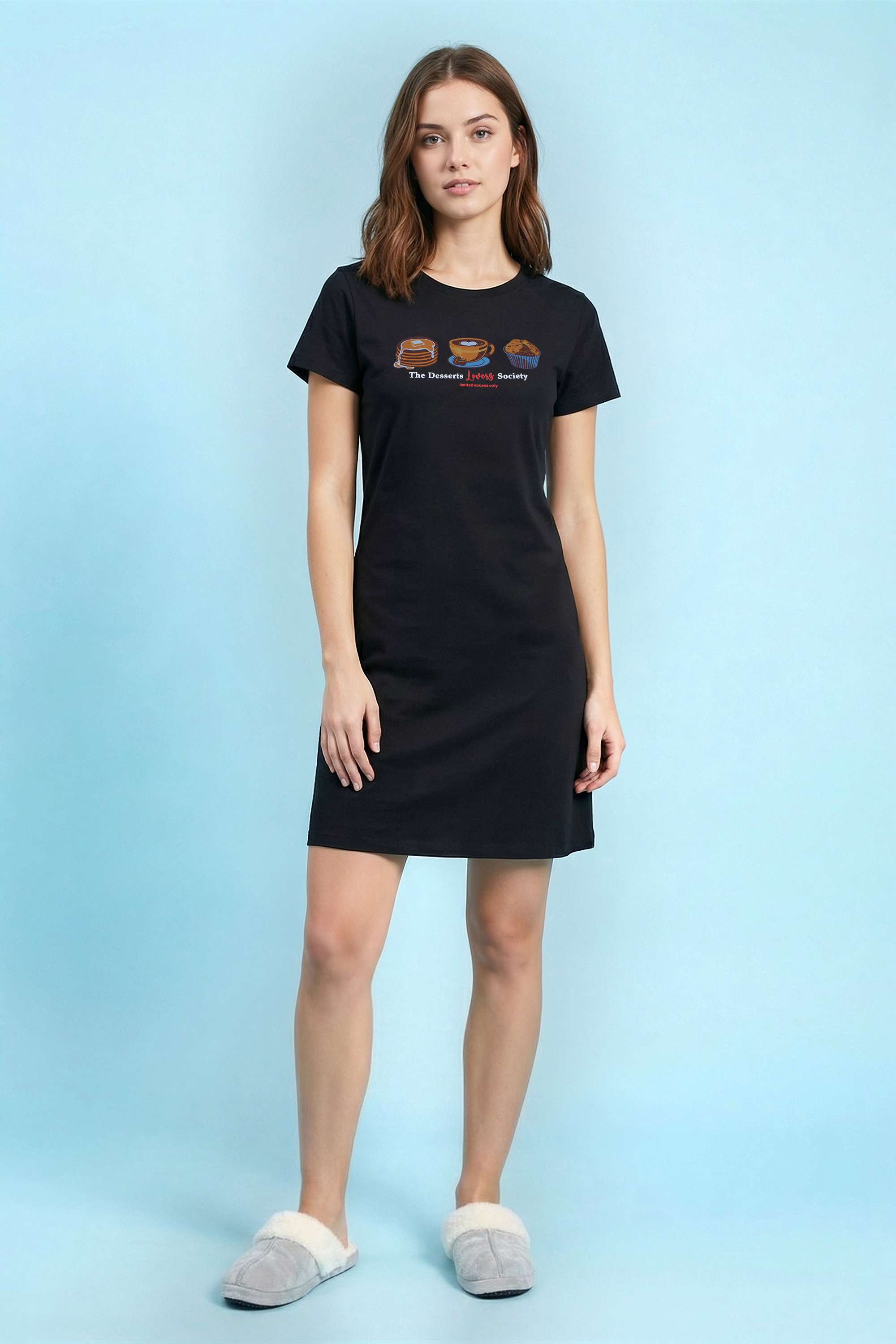 Character-Print-Blended-Fabric-Regular-Fit-Women-s-Night-Dress